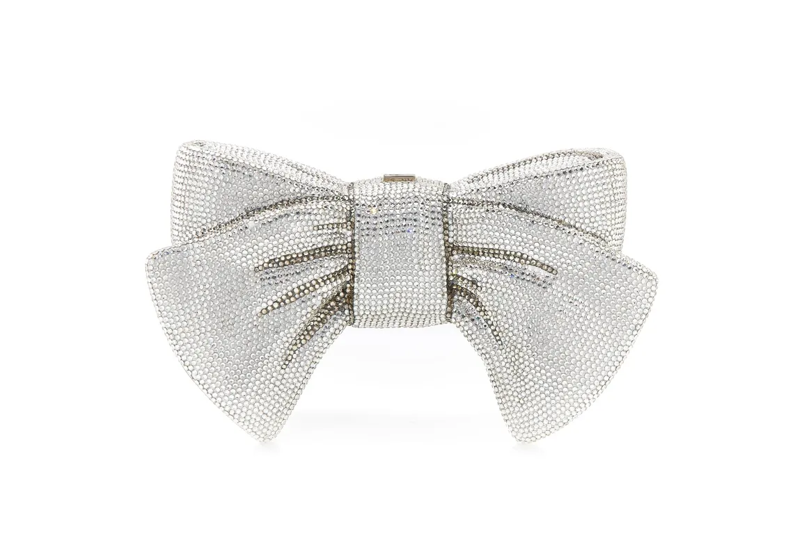 Just For You Bow Silver Designer Handbag sold by Judith Leiber