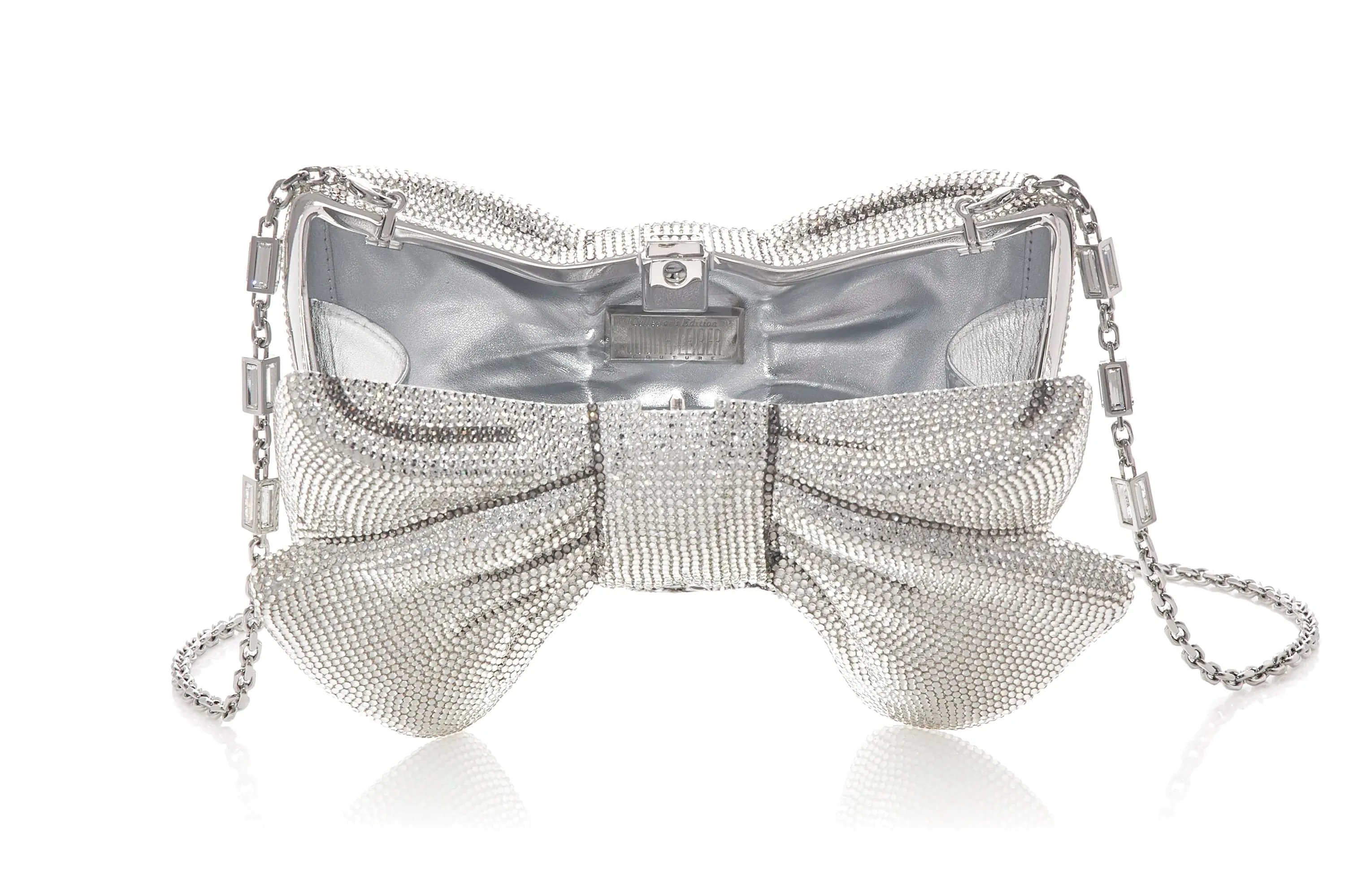 Just For You Bow Silver Designer Handbag sold by Judith Leiber product image thumbnail 3