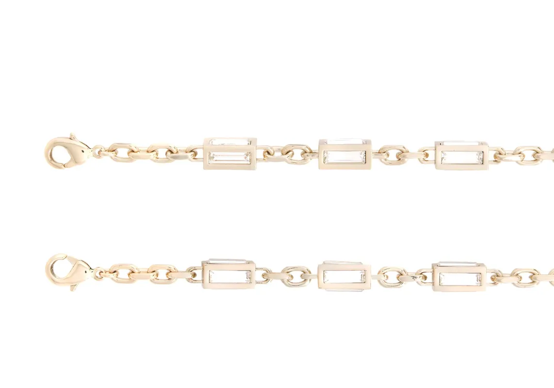 Baguette Crossbody Chain Champagne sold by Judith Leiber