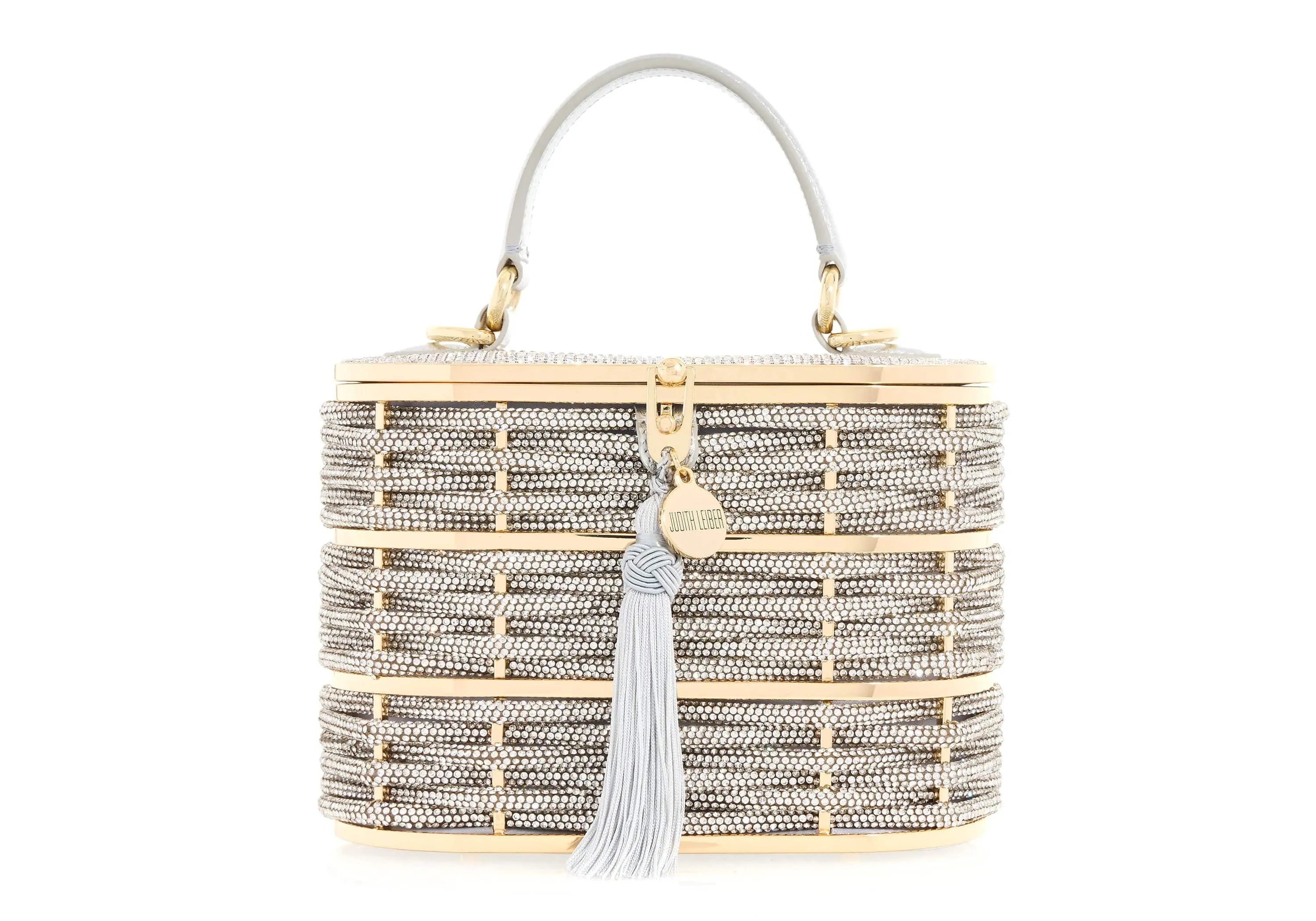 Willow Crystal Woven Top Handle Silver sold by Judith Leiber