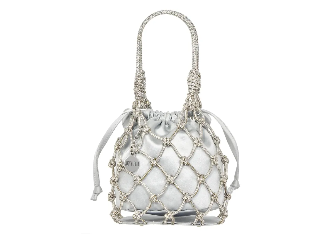 Sparkle Net Pouch Silver sold by Judith Leiber