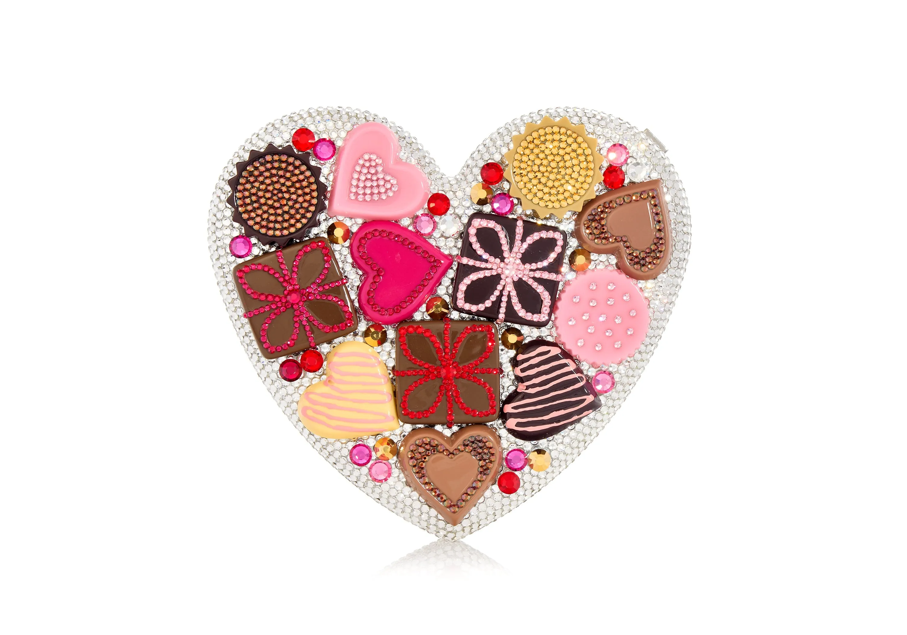 Heart Chocolate Box Clutch sold by Judith Leiber