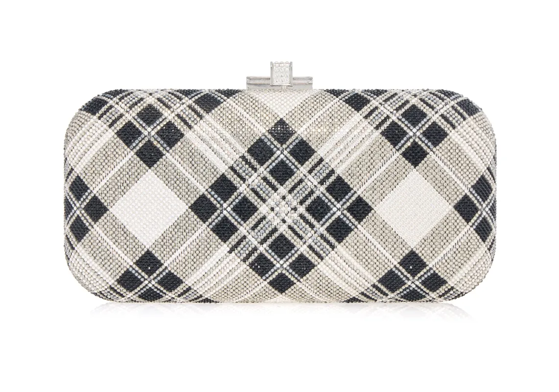 Long Slide Bias Tartan made by Judith Leiber