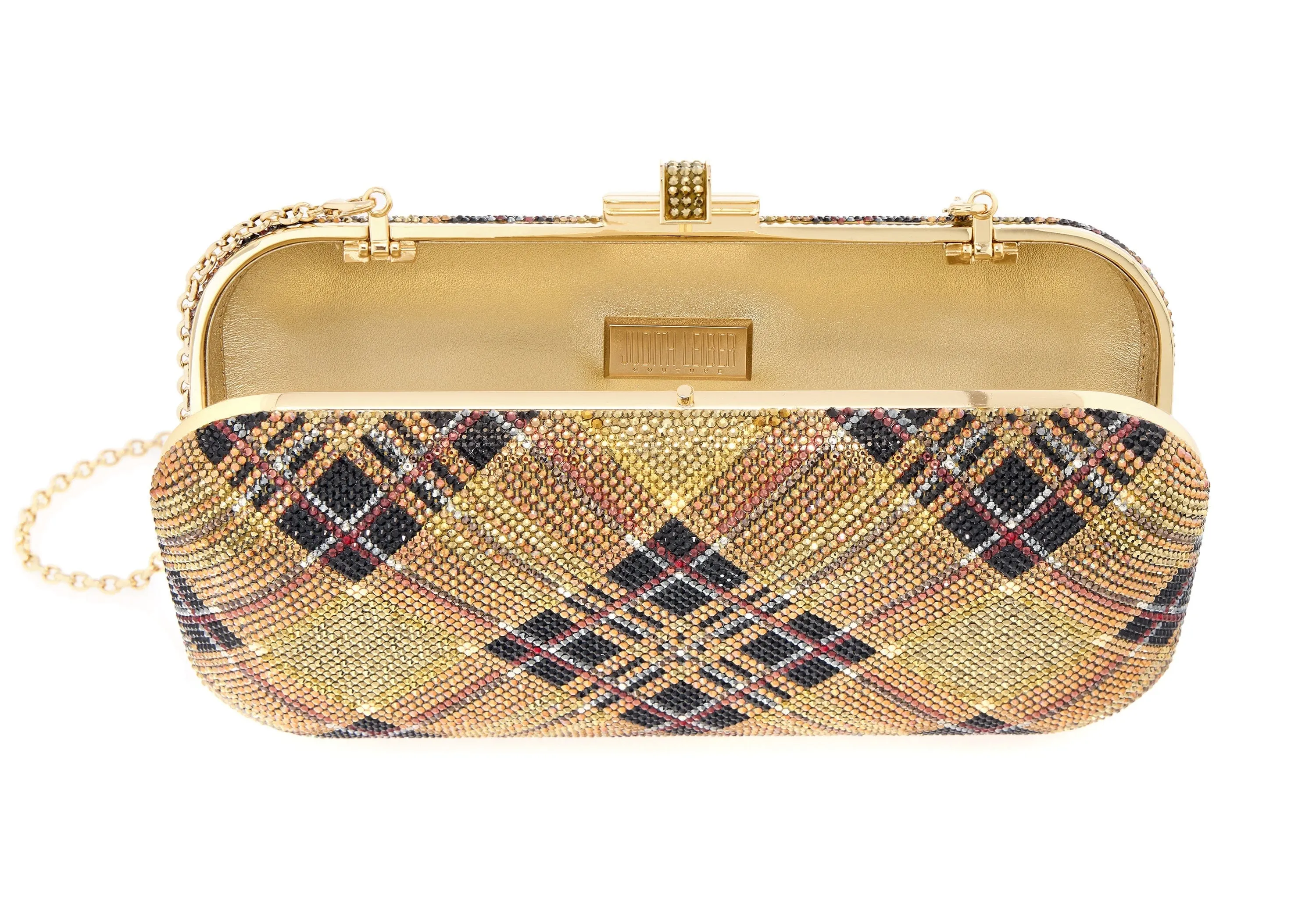 Long Slide Bias Tartan Aurum sold by Judith Leiber product image thumbnail 3