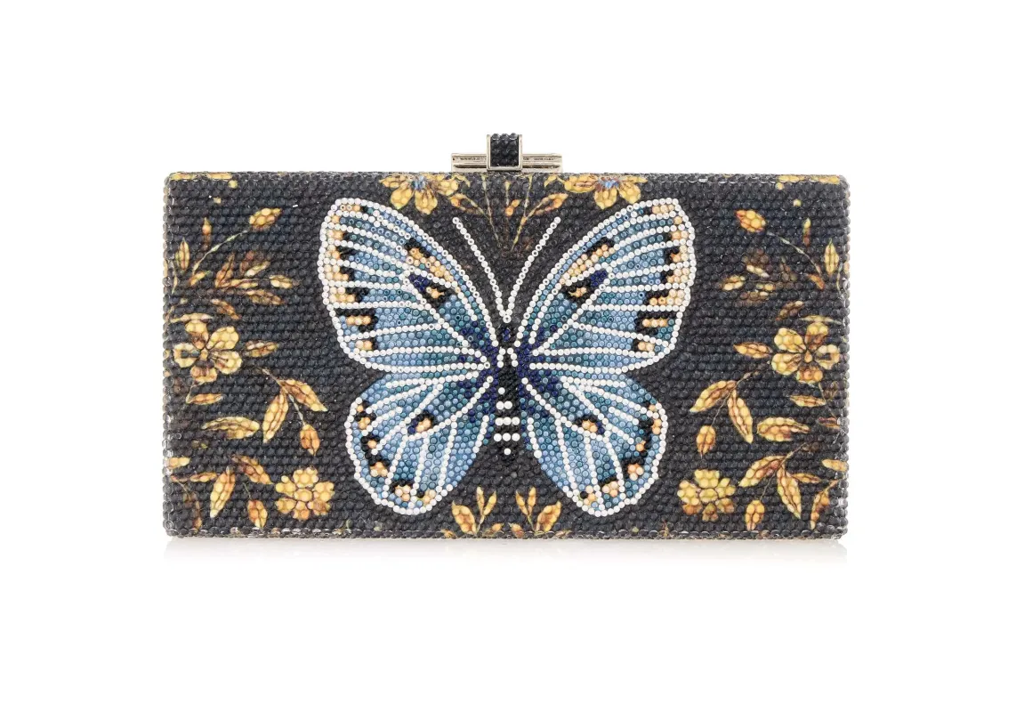 Sleek Rectangle Midnight Butterfly made by Judith Leiber