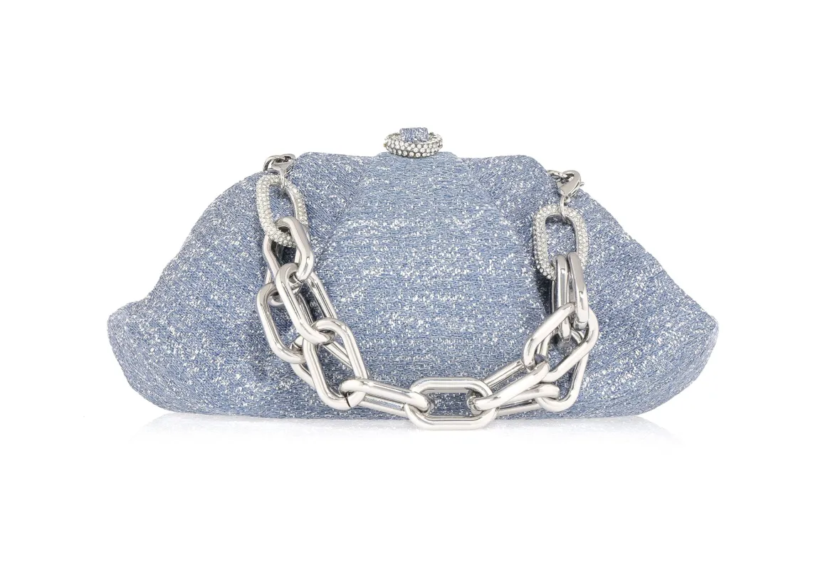 Gemma Sparkle Denim Sky Blue made by Judith Leiber