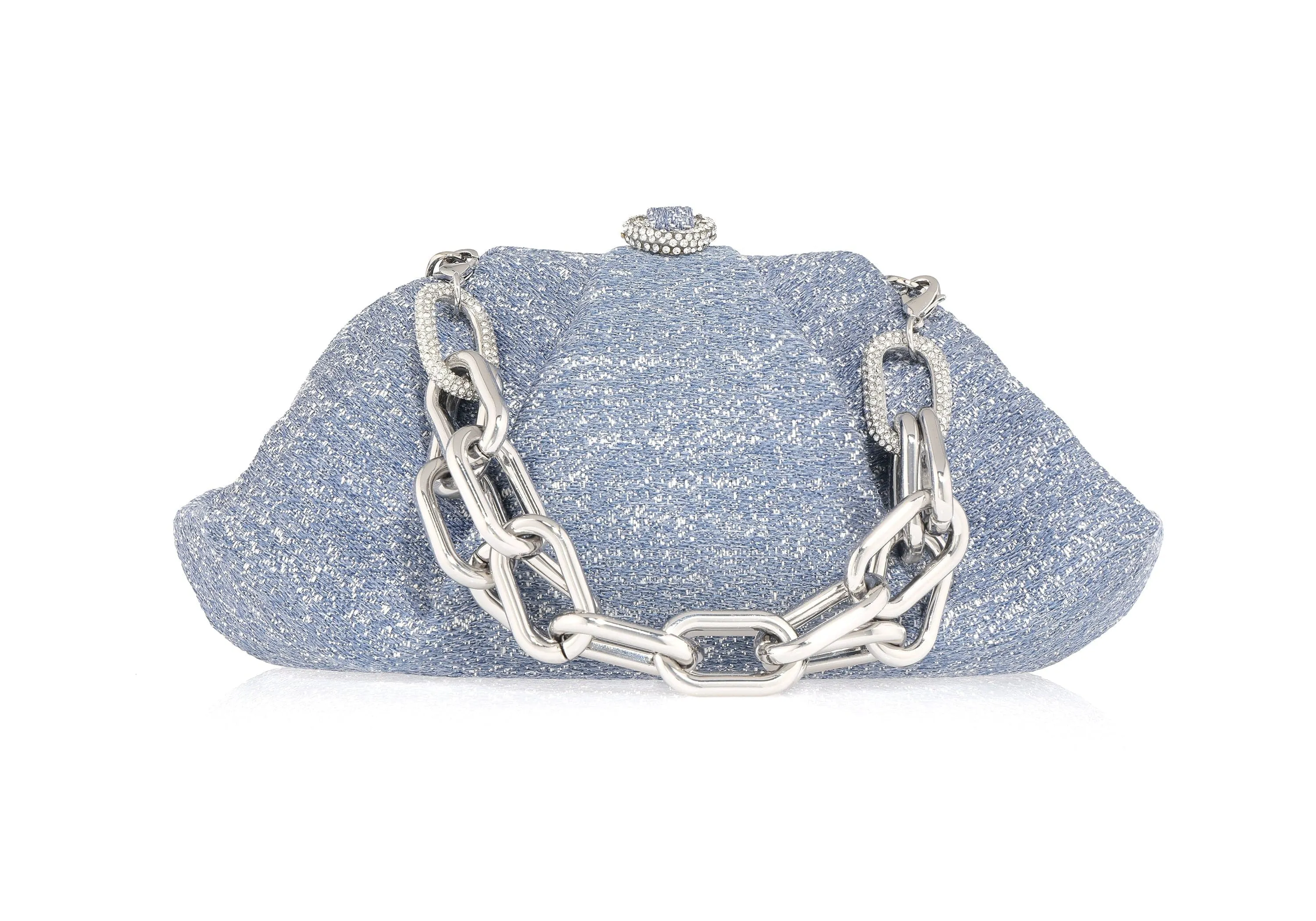 Gemma Sparkle Denim Sky Blue sold by Judith Leiber
