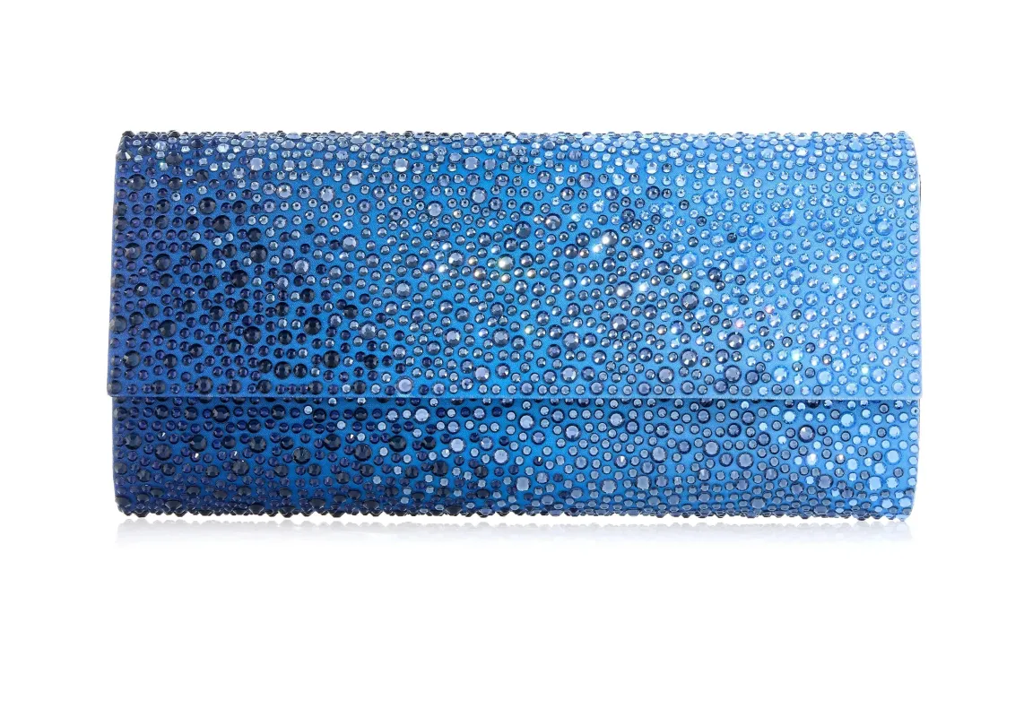 Perry Crystal Caviar Gradient Ocean sold by Judith Leiber