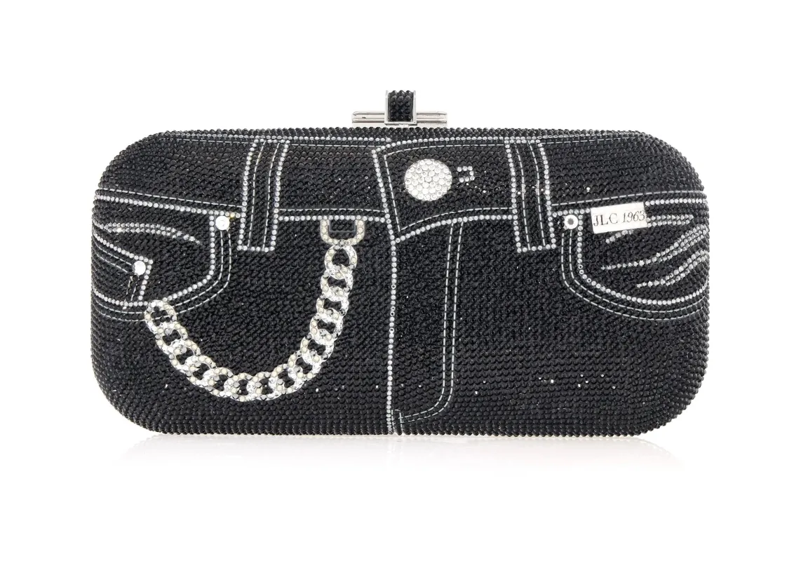 Long Slide Jeans Black Purse made by Judith Leiber