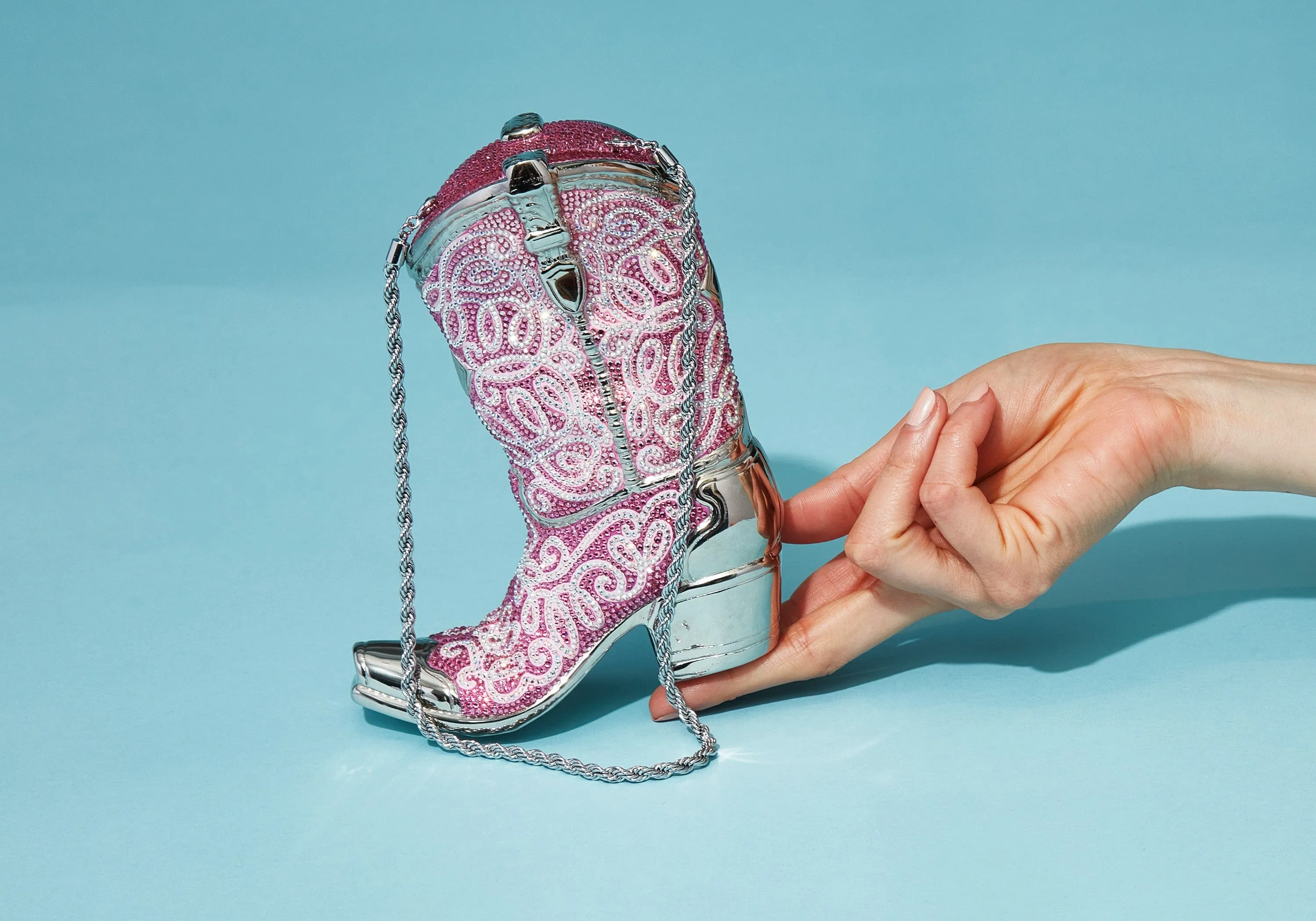 Cowboy Boot Austin Pink Purse sold by Judith Leiber product image thumbnail 2
