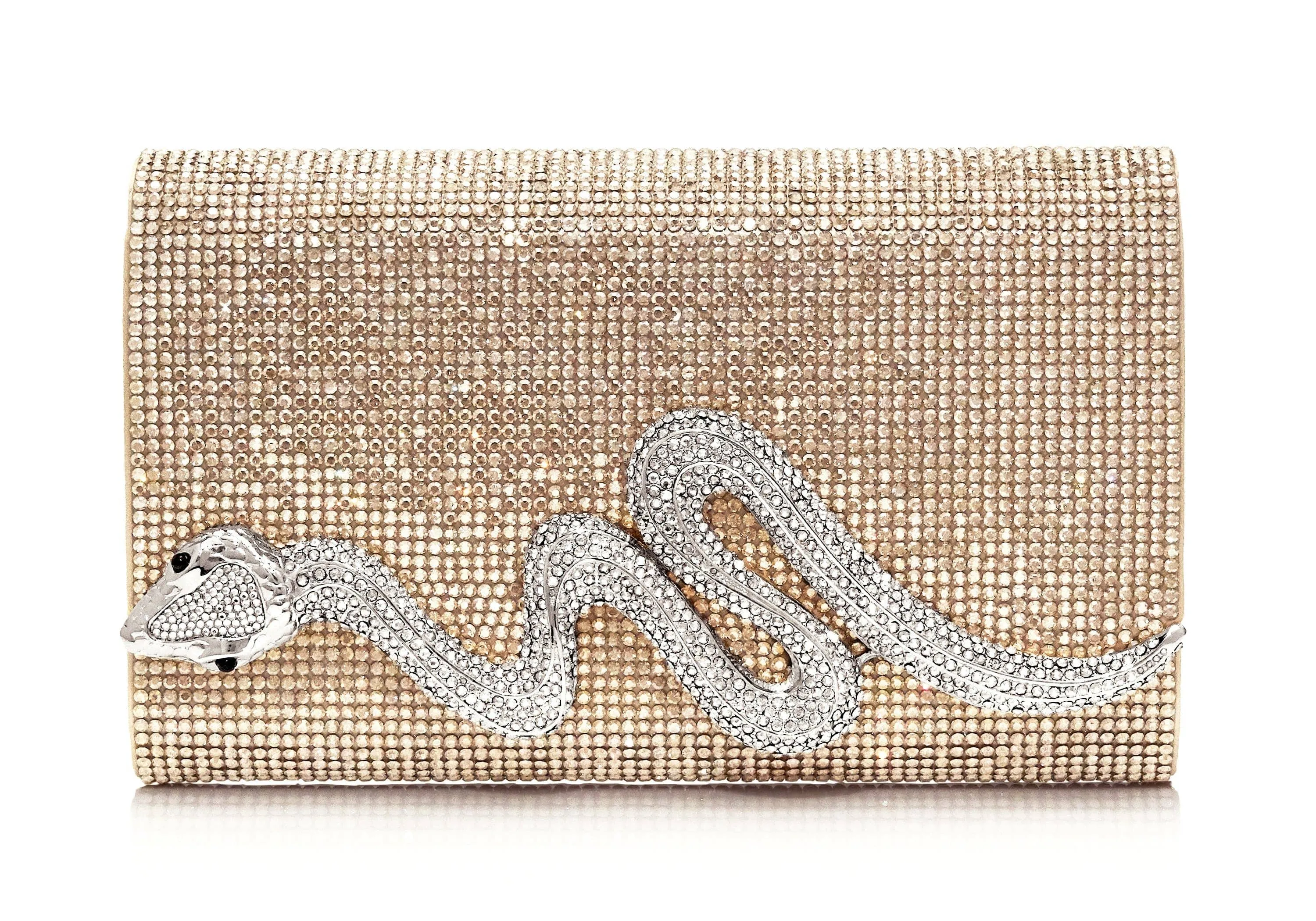 Serpent Crystal Clutch Champagne sold by Judith Leiber