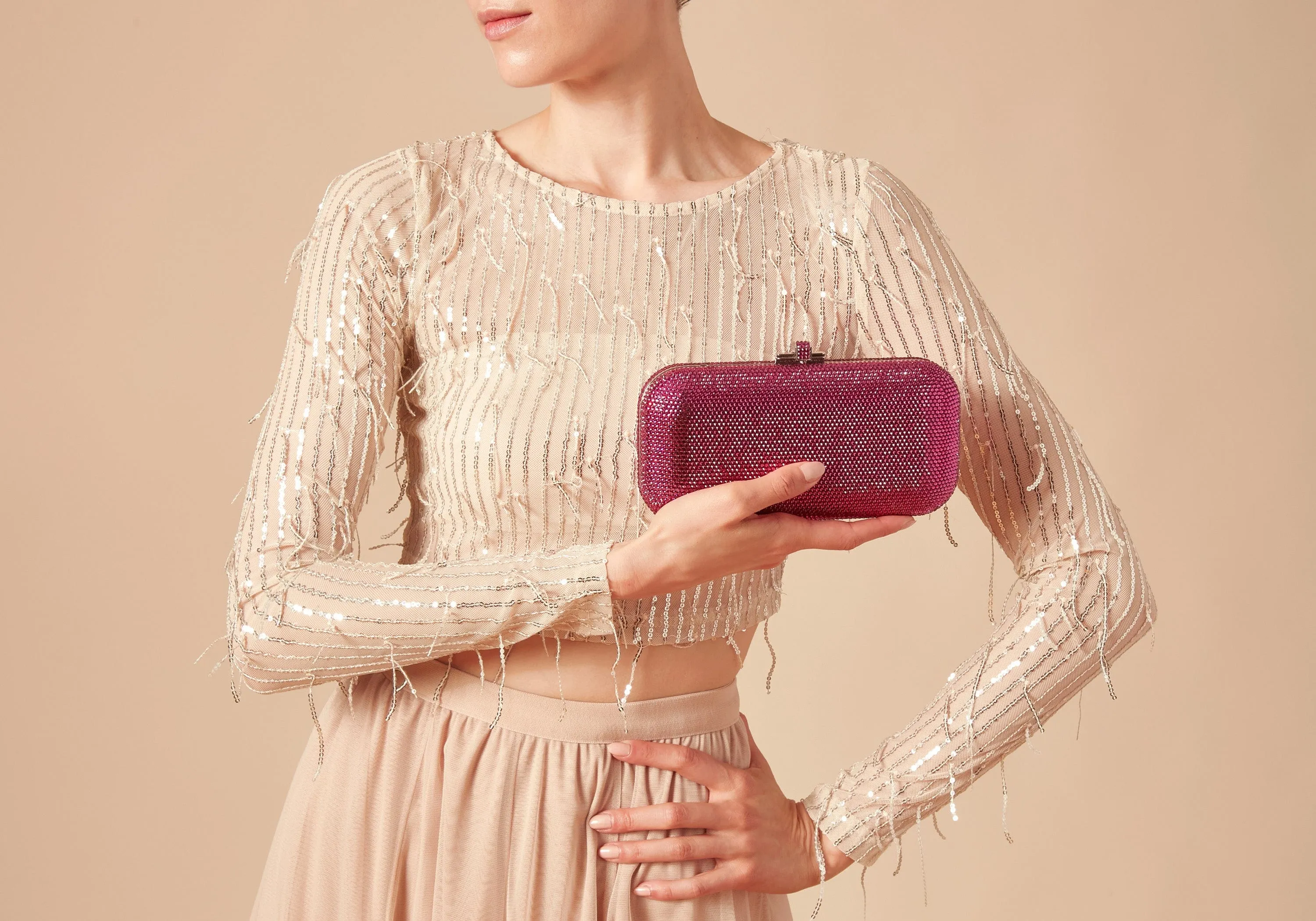 Long Slide Fullbead Fuchsia sold by Judith Leiber product image thumbnail 2