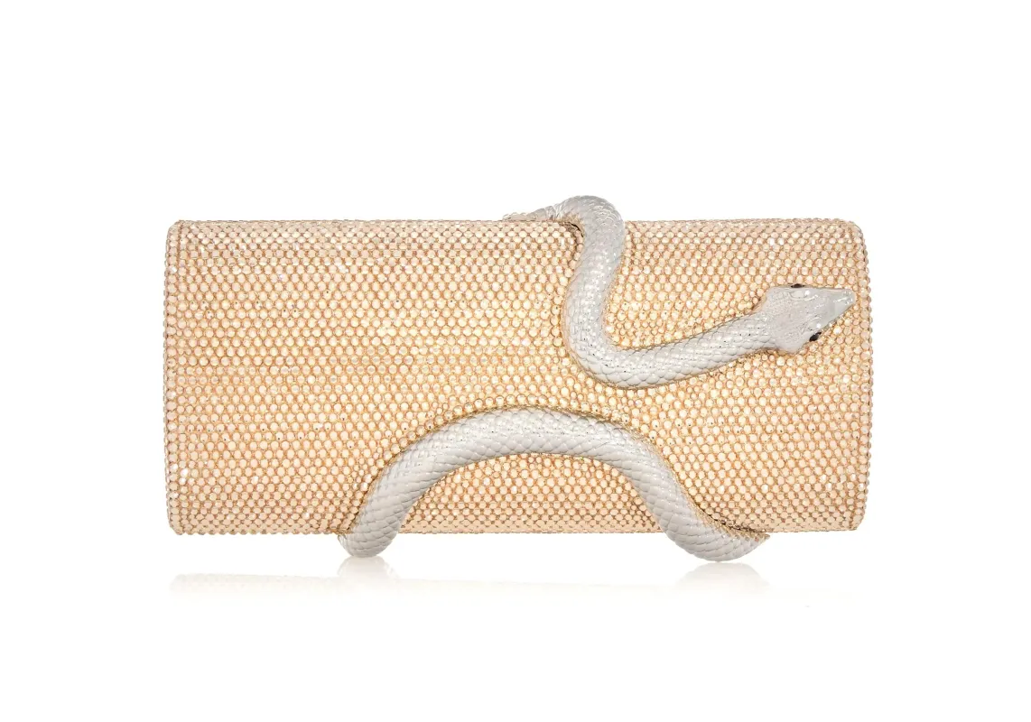 Spiral Snake Cylinder Prosecco Silver made by Judith Leiber