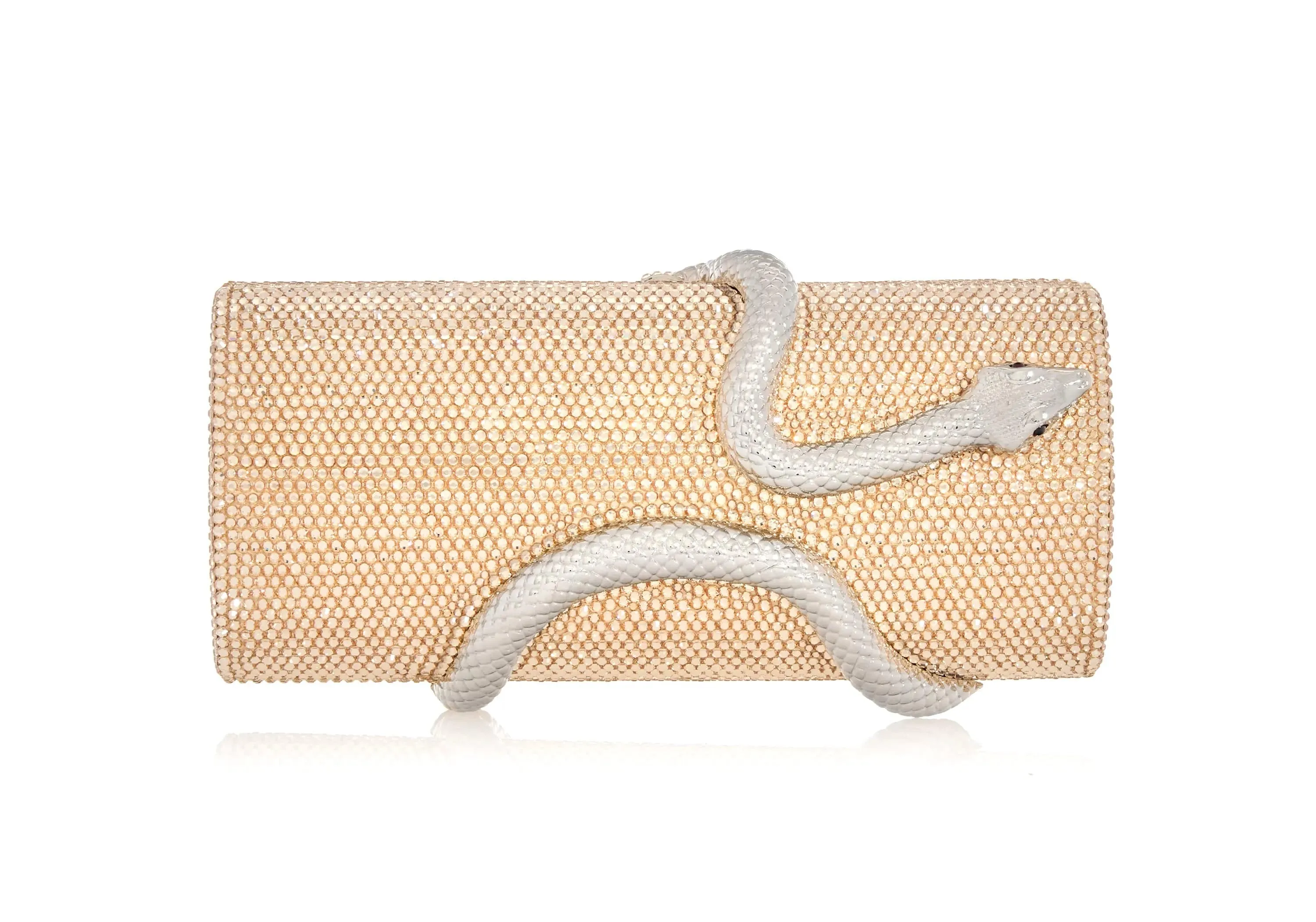 Spiral Snake Cylinder Prosecco Silver sold by Judith Leiber