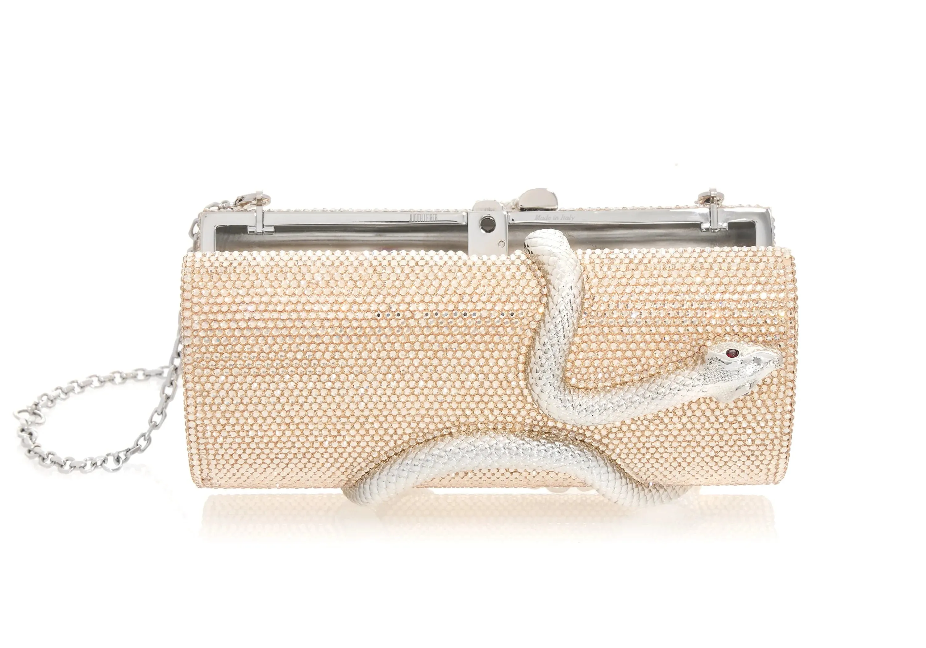 Spiral Snake Cylinder Prosecco Silver sold by Judith Leiber product image thumbnail 3