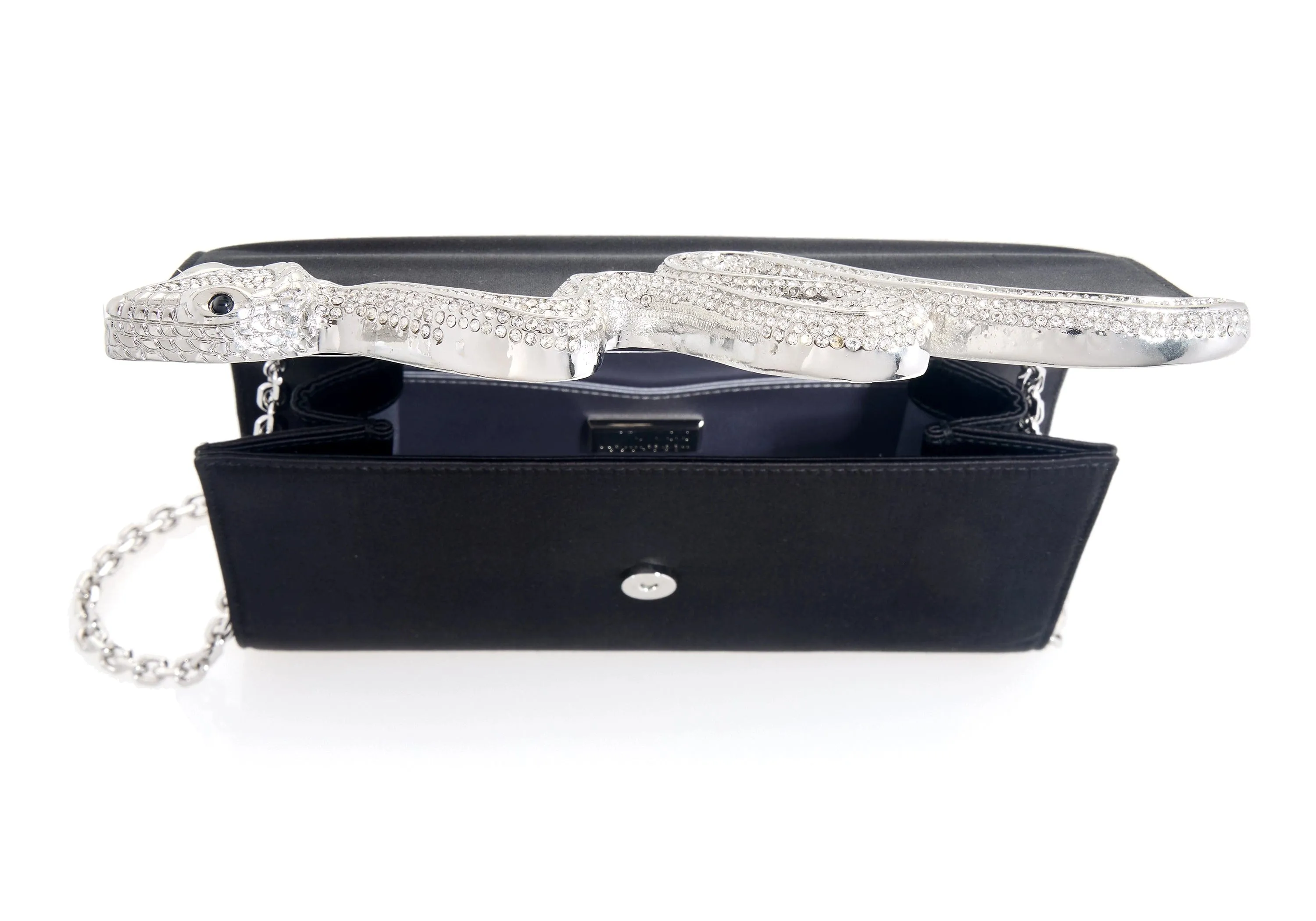 Serpent Fizzoni Silver Black Satin sold by Judith Leiber product image thumbnail 2