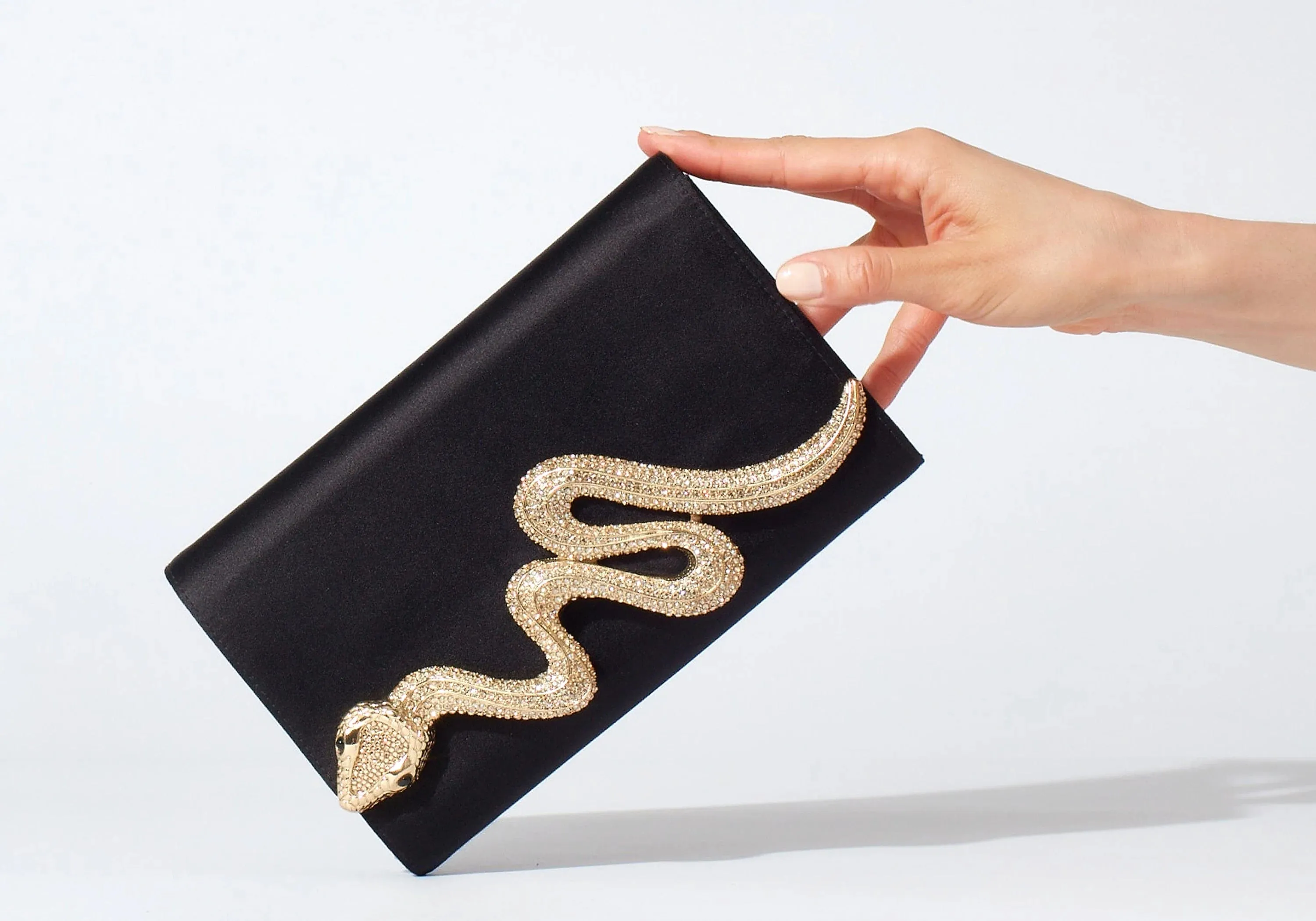 Serpent Fizzoni Champagne Black Satin sold by Judith Leiber product image thumbnail 2