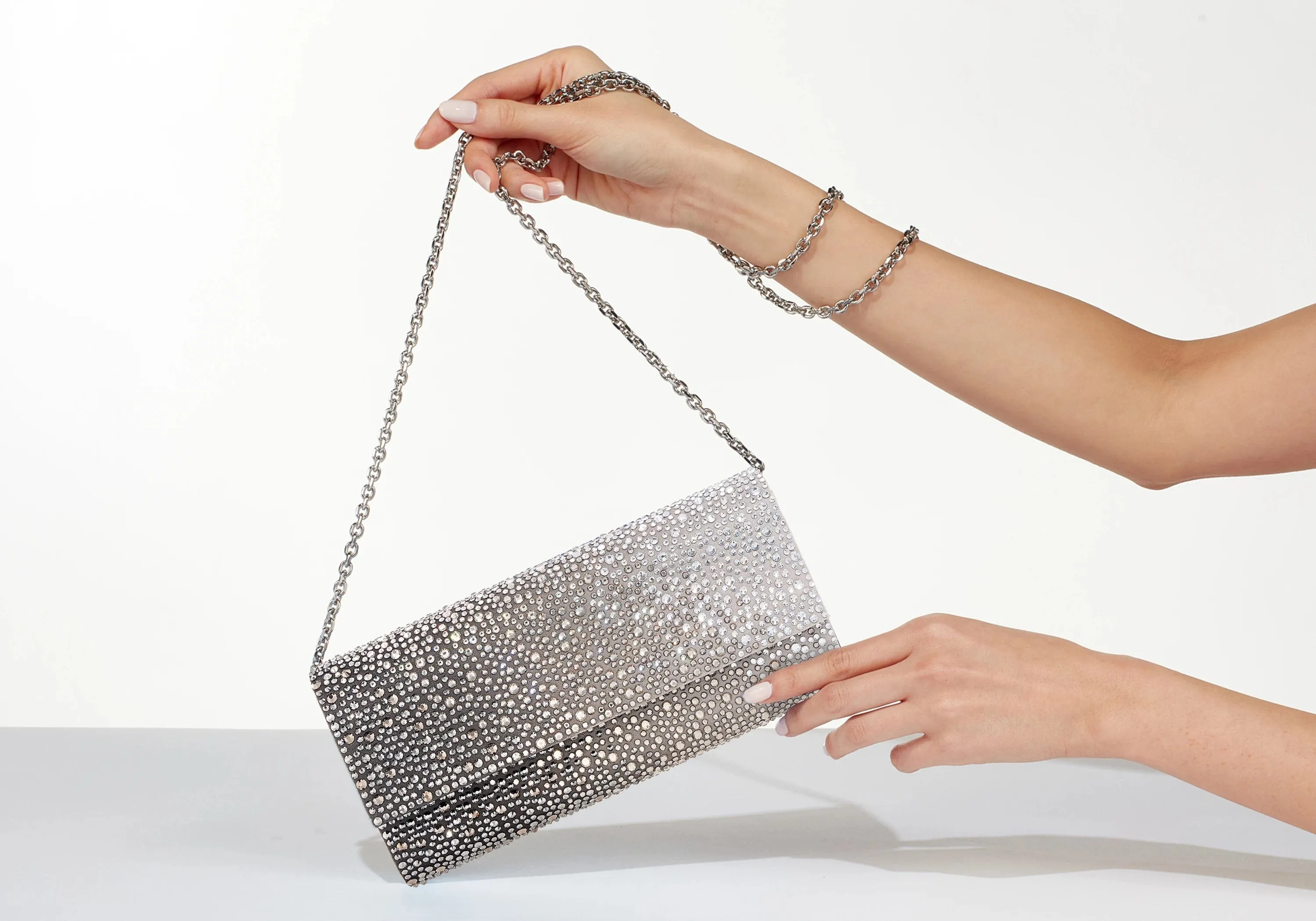 Perry Crystal Caviar Gradient Platinum sold by Judith Leiber product image thumbnail 2