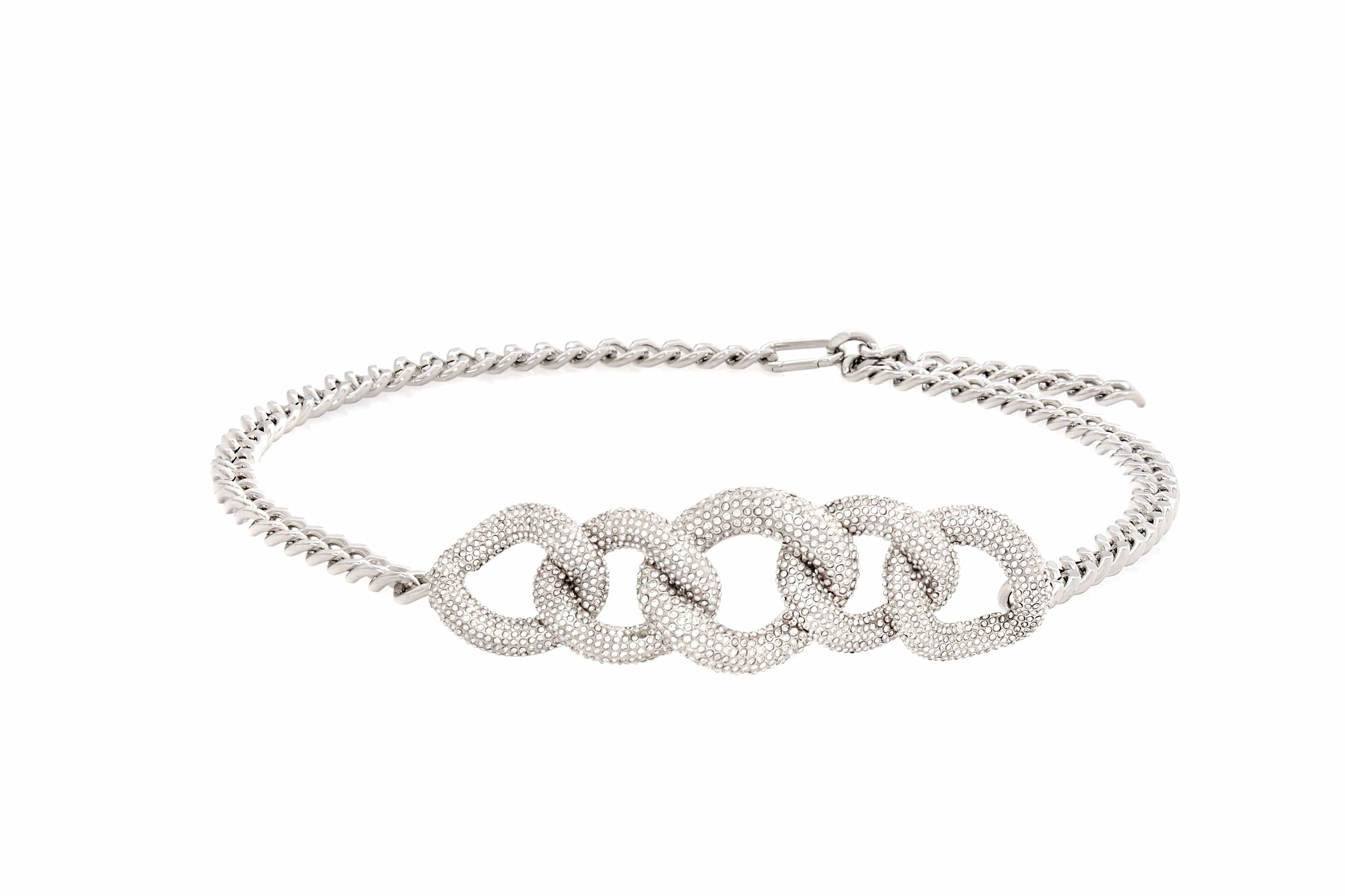 Fancy Curb Link Belt Pave Silver sold by Judith Leiber product image thumbnail 3