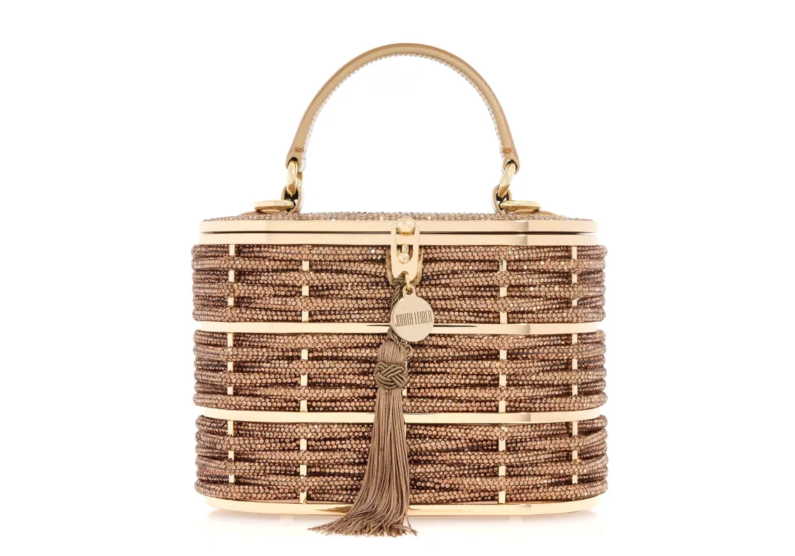 Willow Crystal Woven Top Handle Topaz sold by Judith Leiber