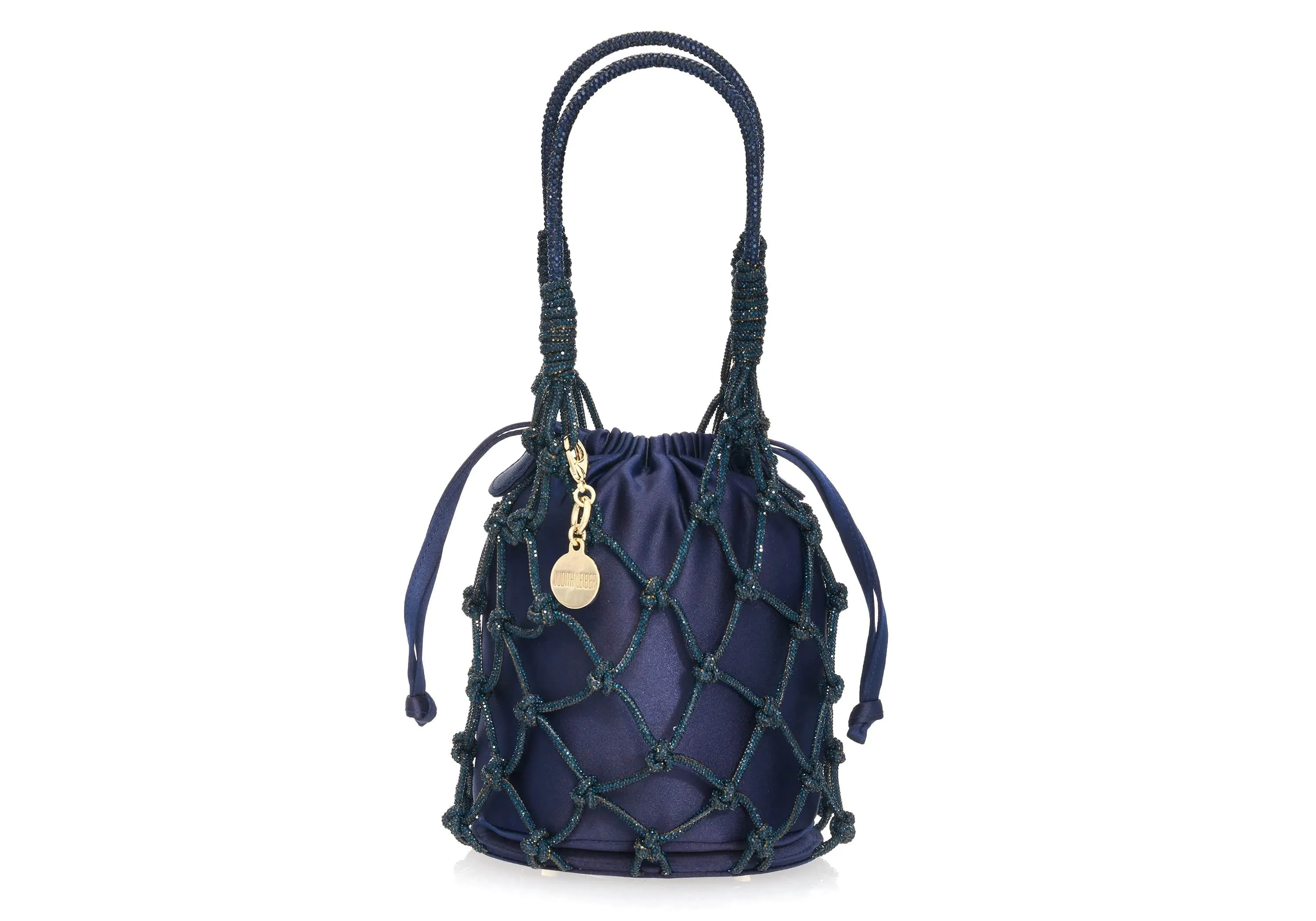 Sparkle Net Pouch Navy sold by Judith Leiber