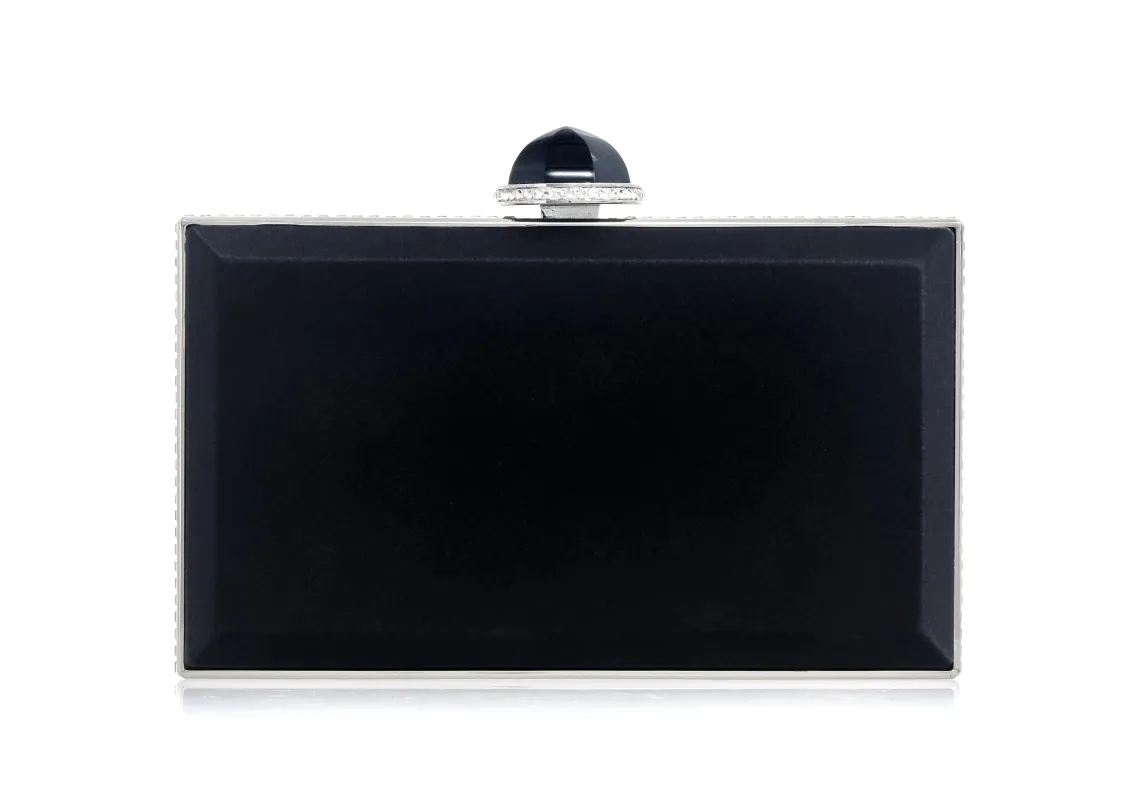 Skylar Satin Black made by Judith Leiber