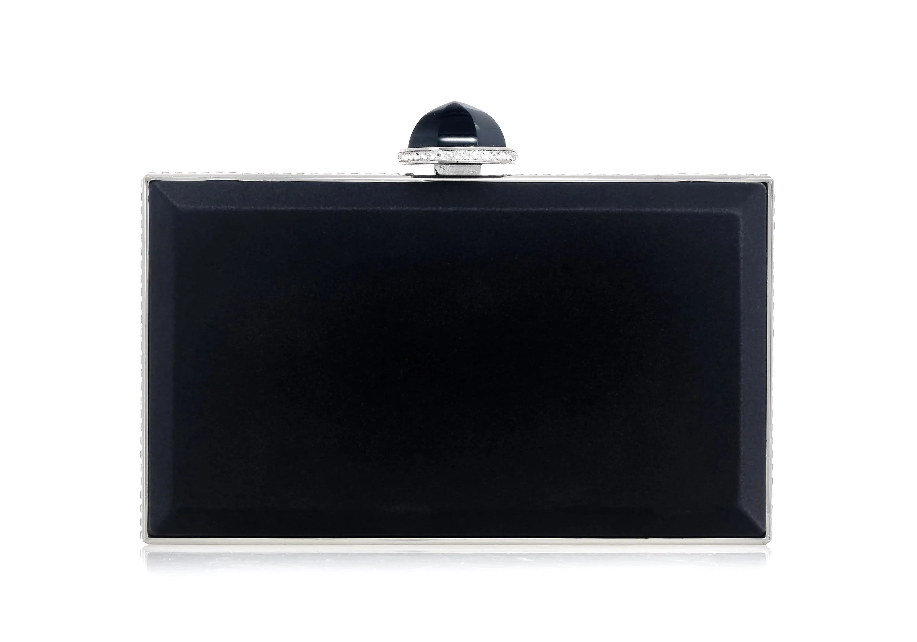 Skylar Satin Black sold by Judith Leiber