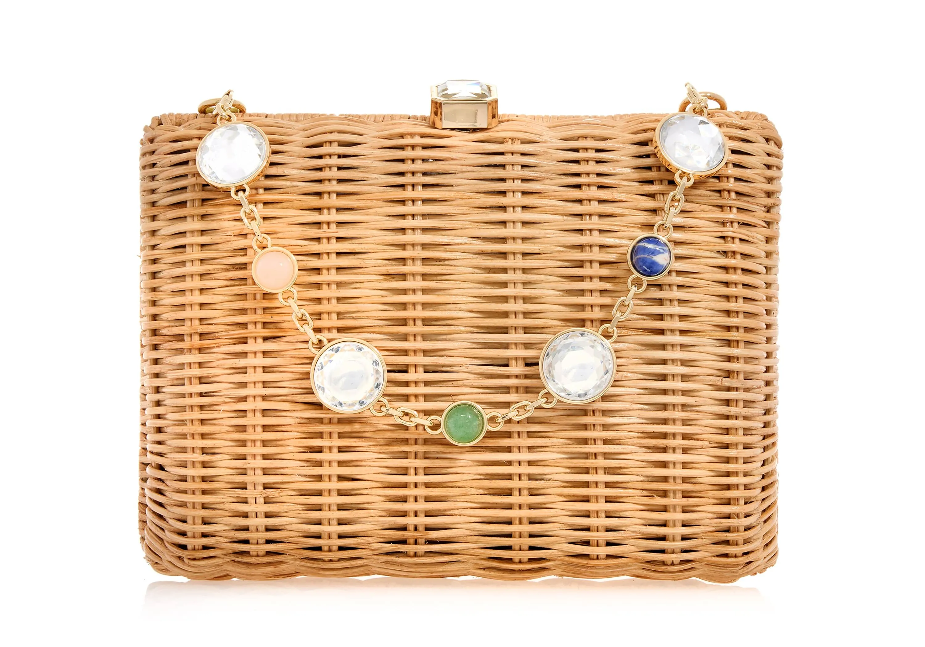 Hailey Wicker Basket Natural Stone sold by Judith Leiber