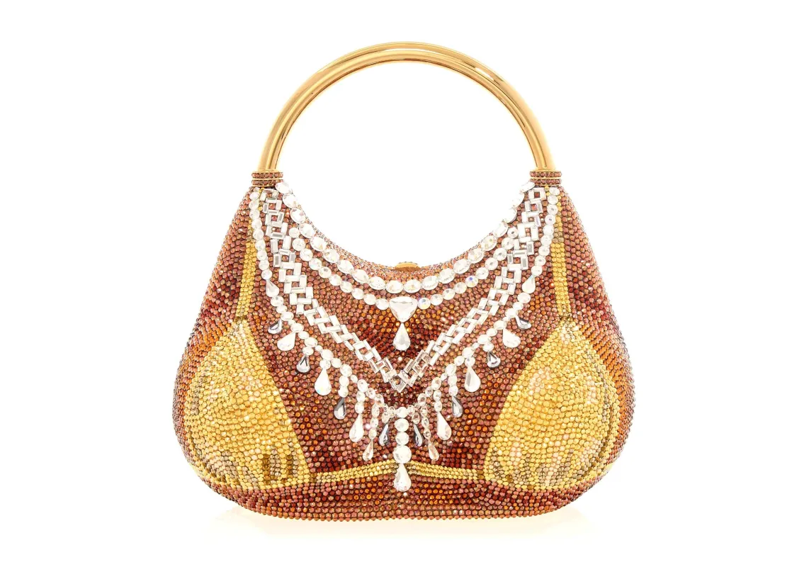 Bust Gold Bikini Bag sold by Judith Leiber