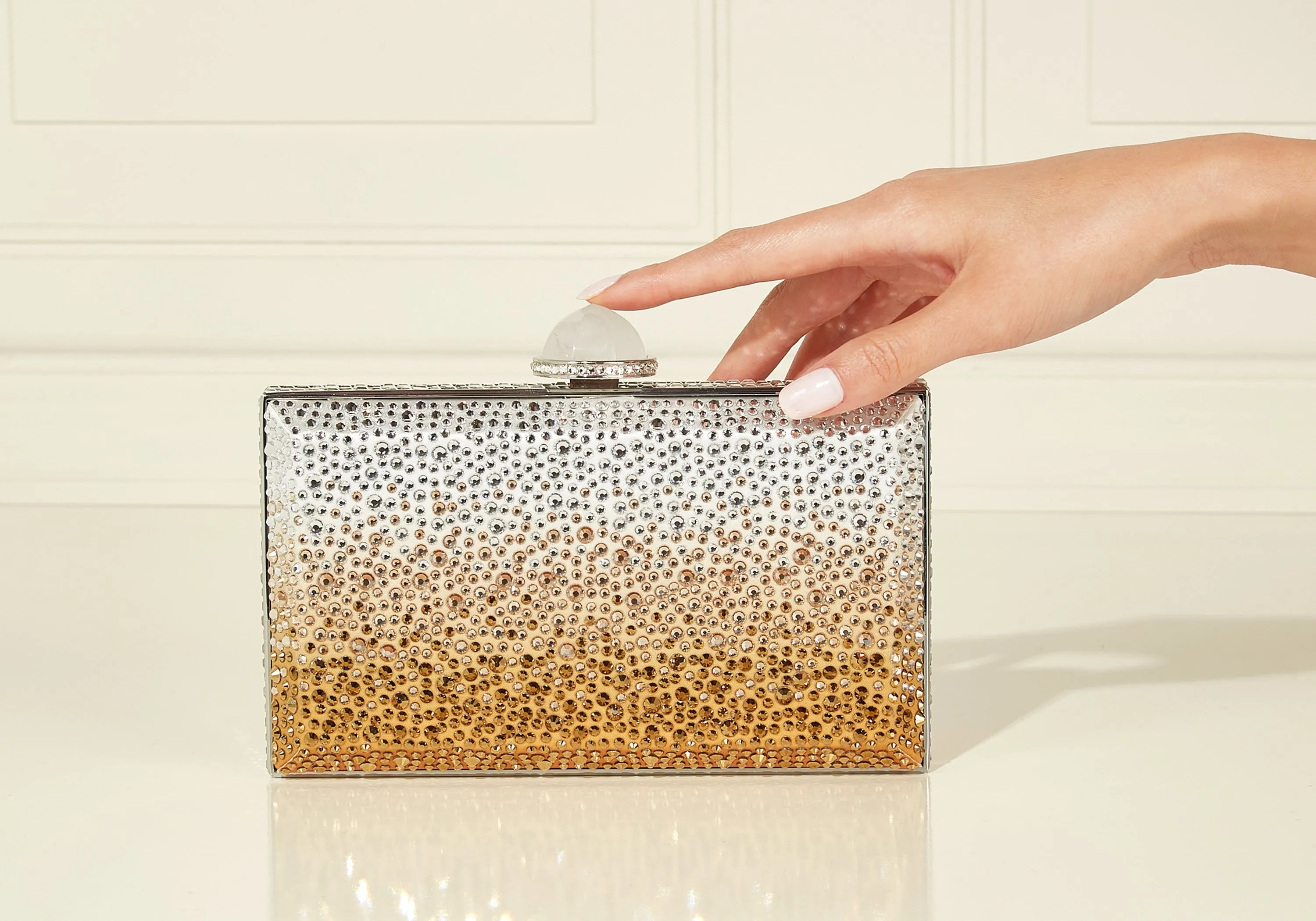 Skylar Crystal Caviar Gradient Golden sold by Judith Leiber product image thumbnail 2