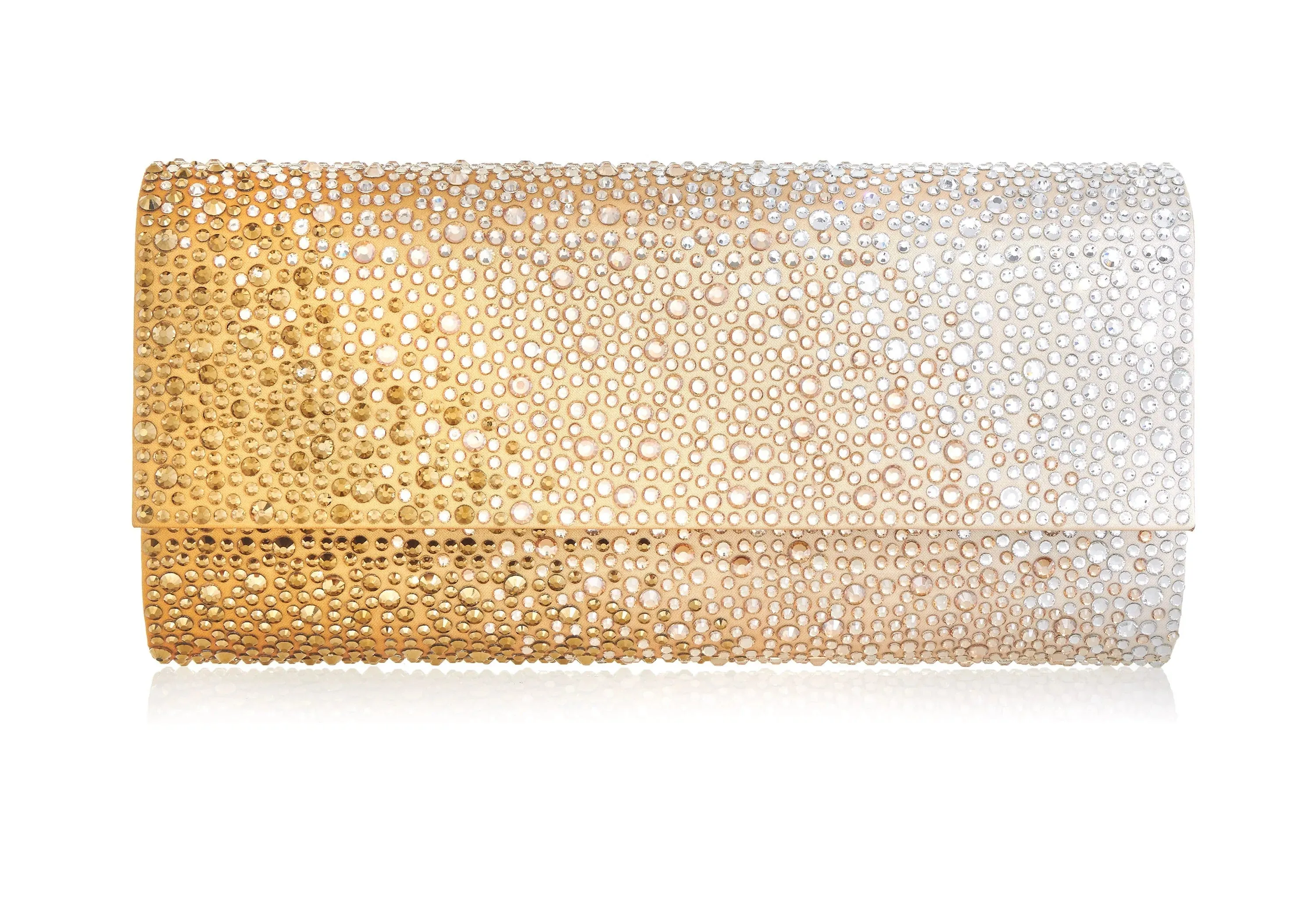 Perry Crystal Caviar Gradient Golden sold by Judith Leiber
