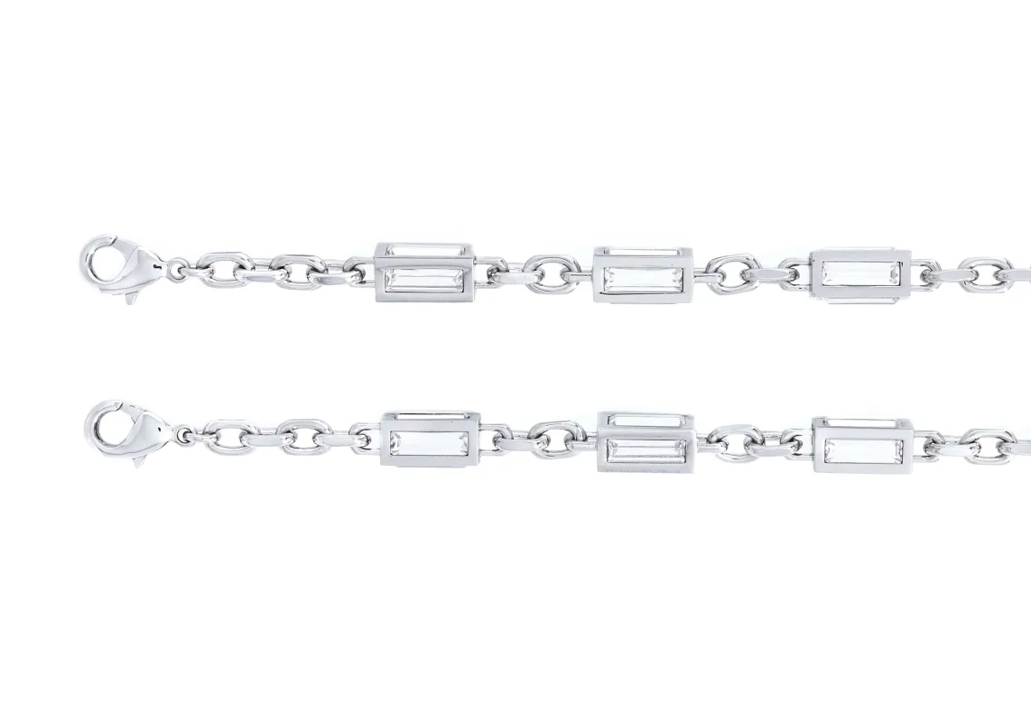 Baguette Crossbody Chain Silver sold by Judith Leiber