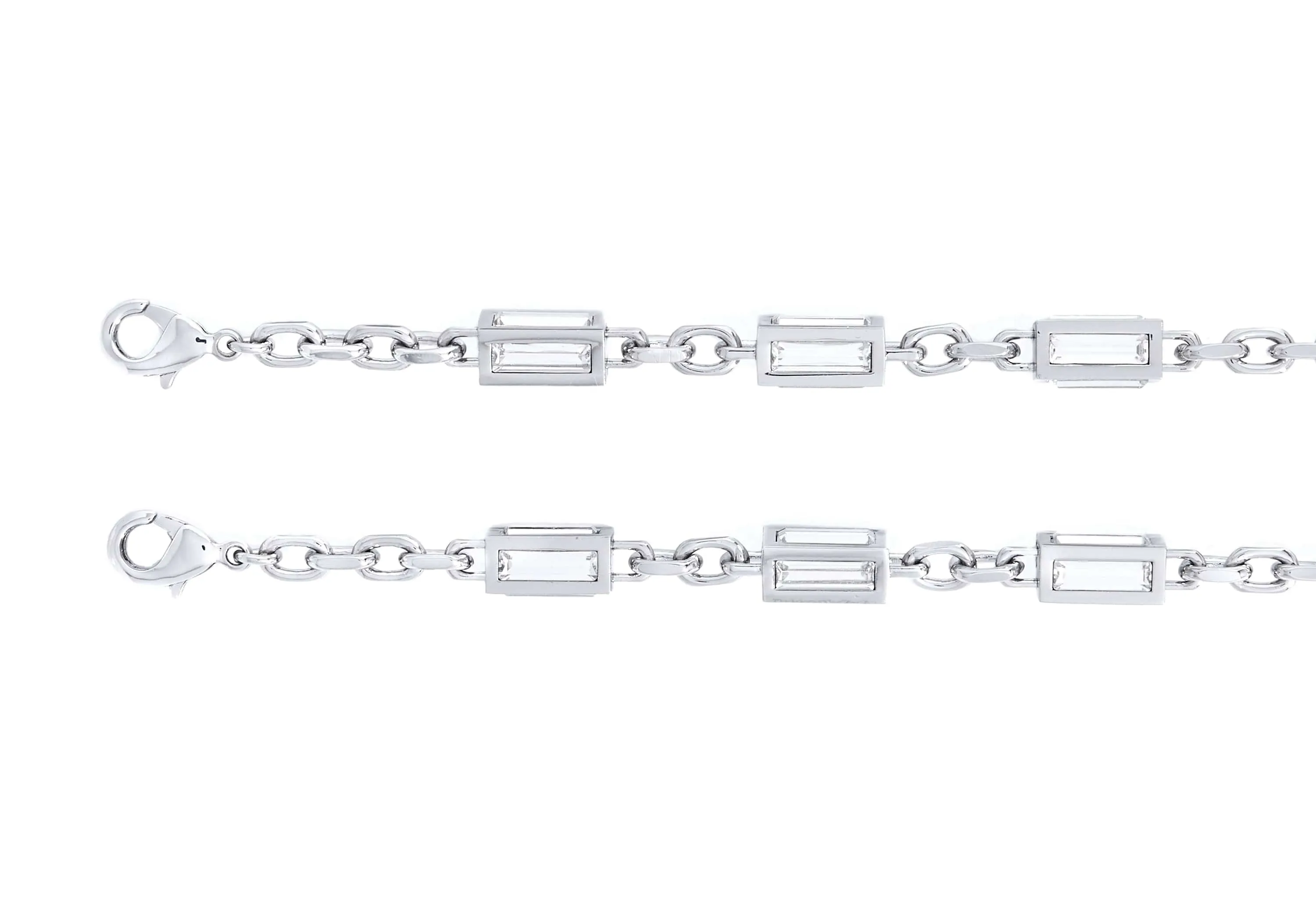 Baguette Crossbody Chain Silver sold by Judith Leiber