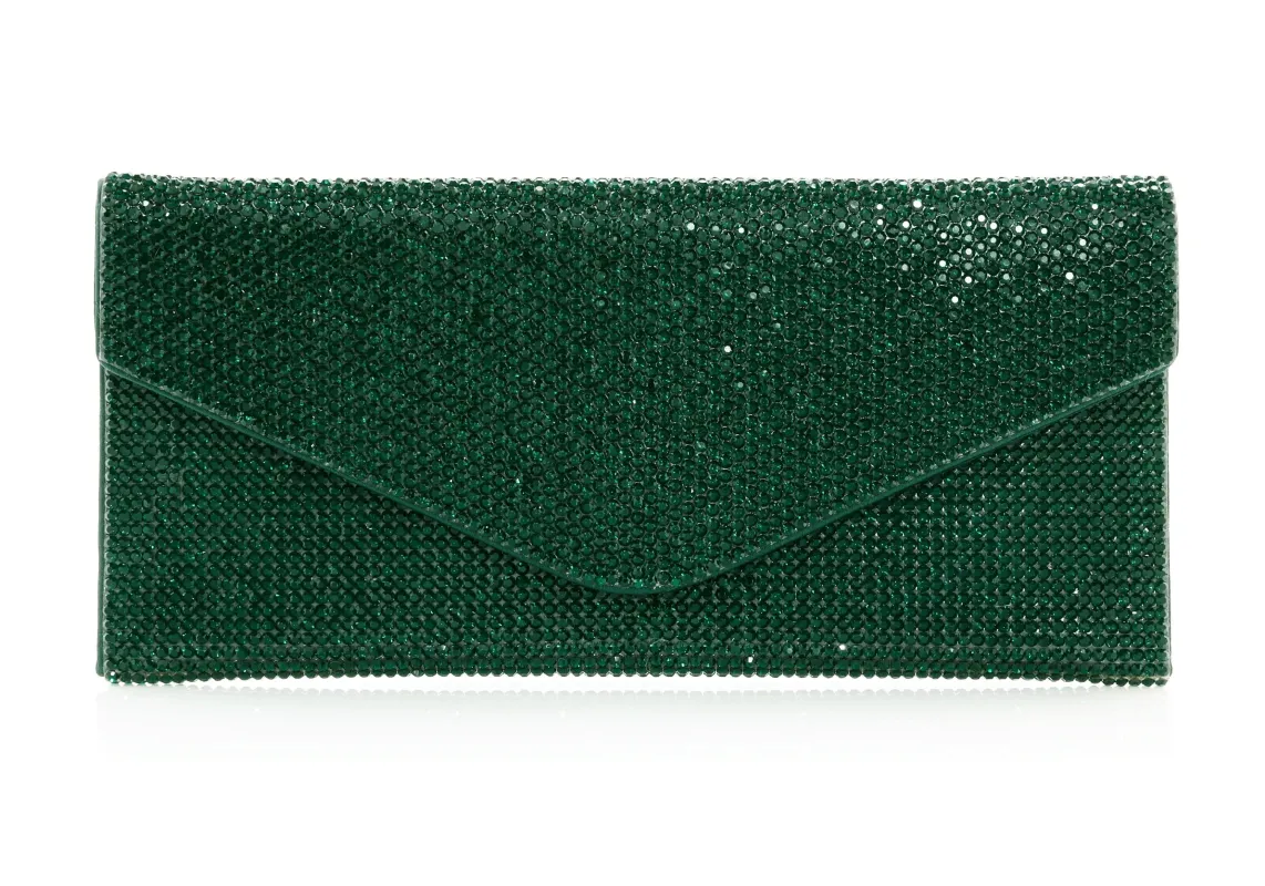 Crystal Envelope Emerald made by Judith Leiber