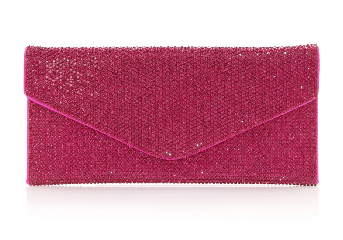 Crystal Envelope Fuchsia sold by Judith Leiber