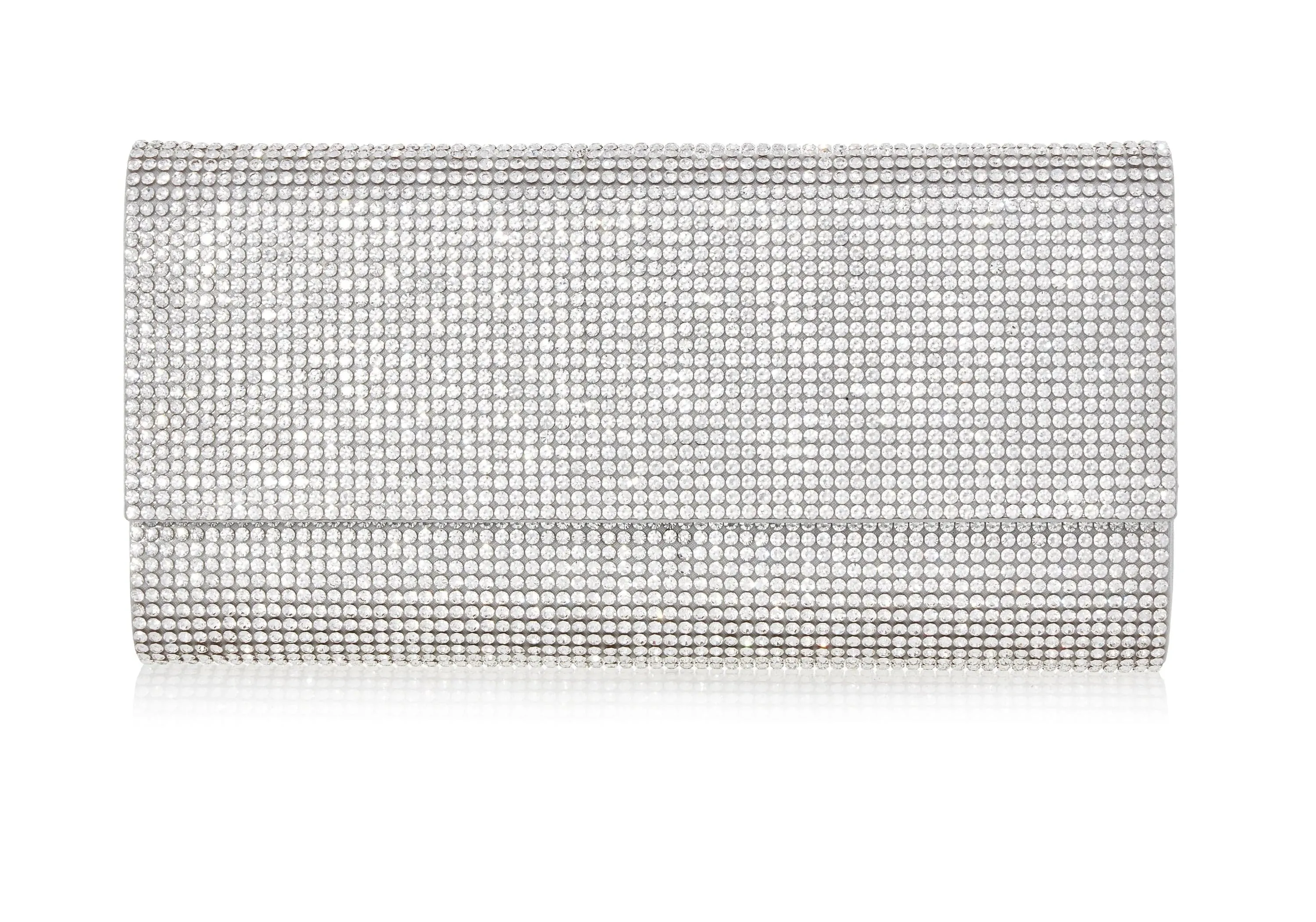 Perry Crystal Silver Clutch sold by Judith Leiber