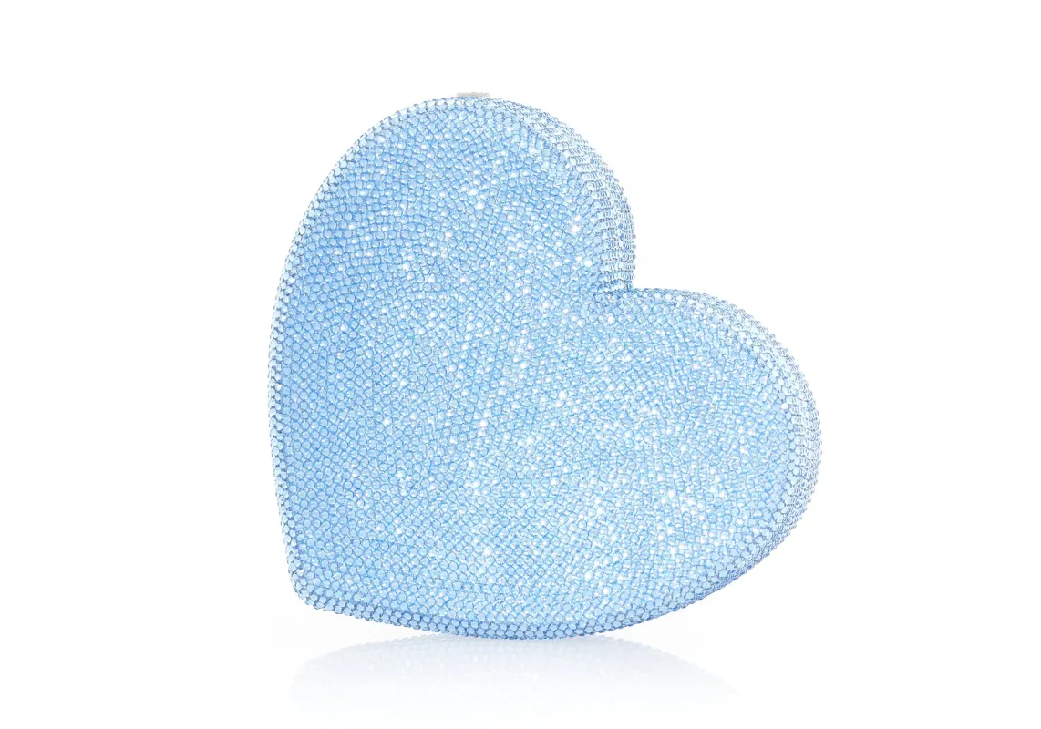 Heart Clutch Blue Designer Purse sold by Judith Leiber