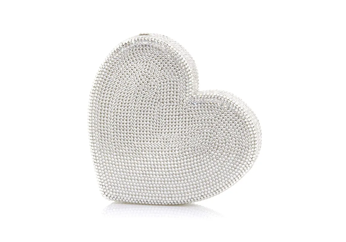 Heart Clutch Silver sold by Judith Leiber