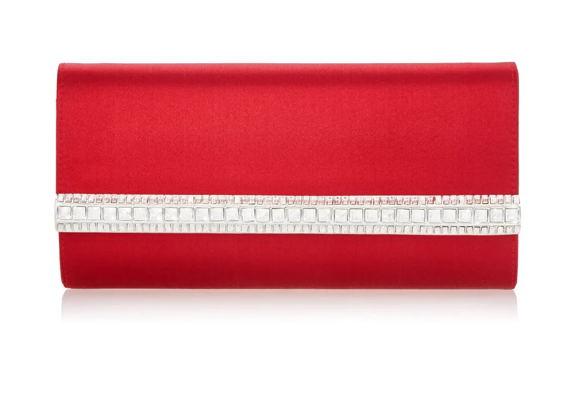 Perry Satin Red made by Judith Leiber