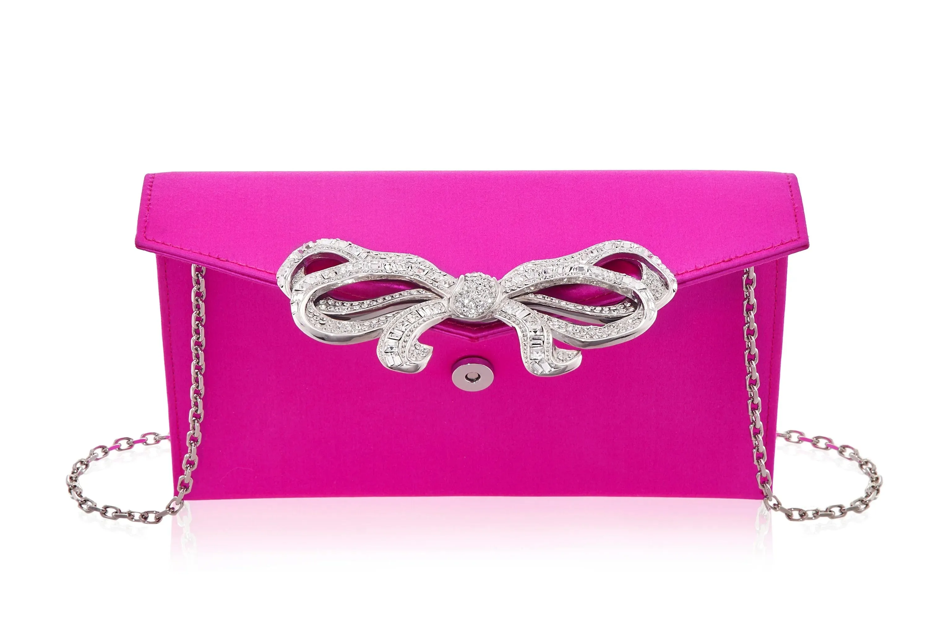 Satin Bow Envelope Fuchsia sold by Judith Leiber product image thumbnail 3