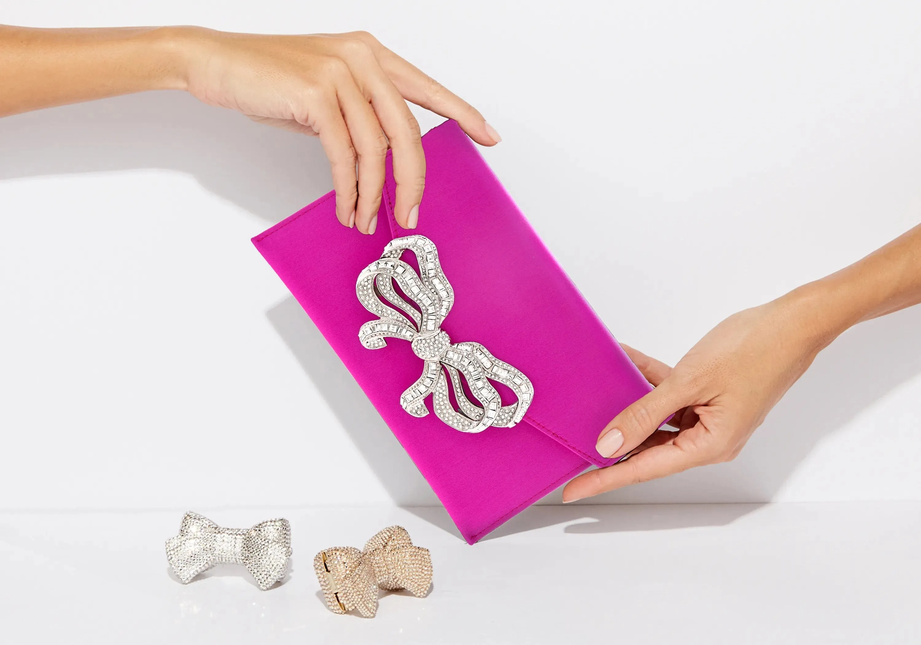 Satin Bow Envelope Fuchsia sold by Judith Leiber product image thumbnail 2