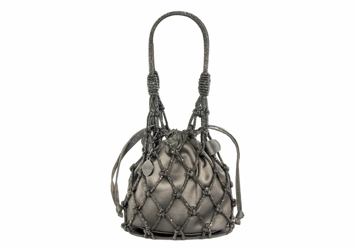 Sparkle Net Pouch Gray sold by Judith Leiber