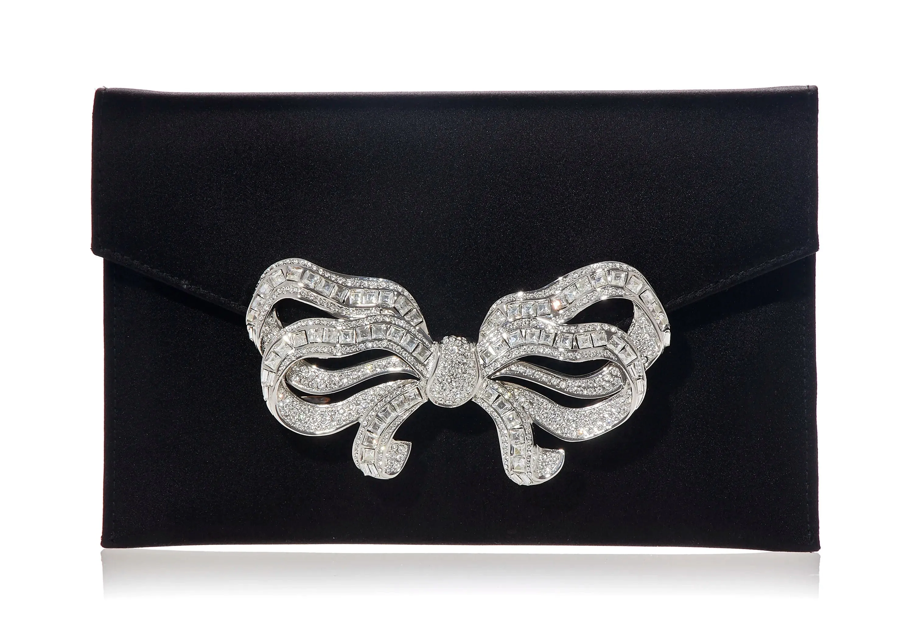 Satin Bow Envelope Black sold by Judith Leiber