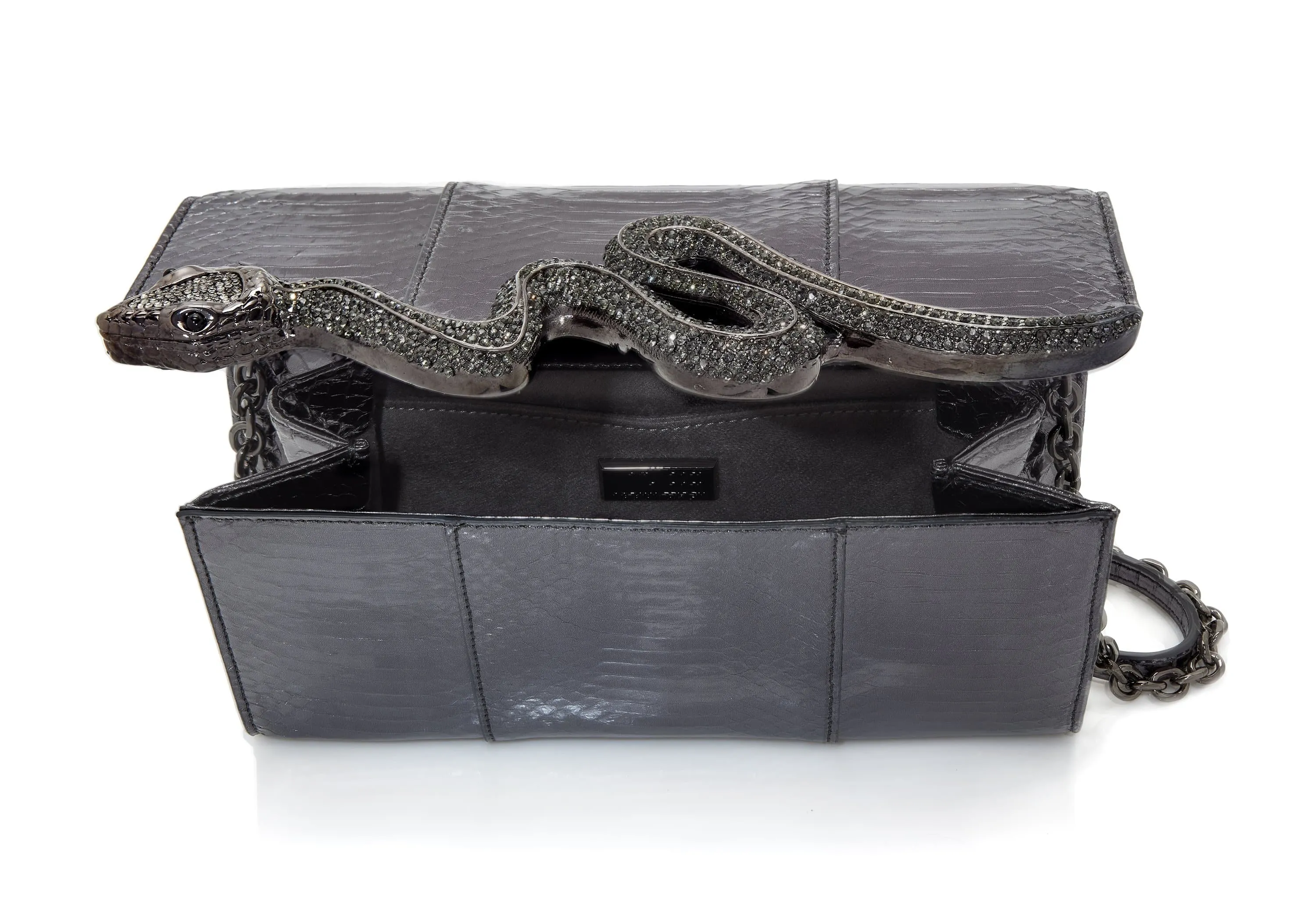 Serpent Snakeskin Clutch Gray sold by Judith Leiber product image thumbnail 3
