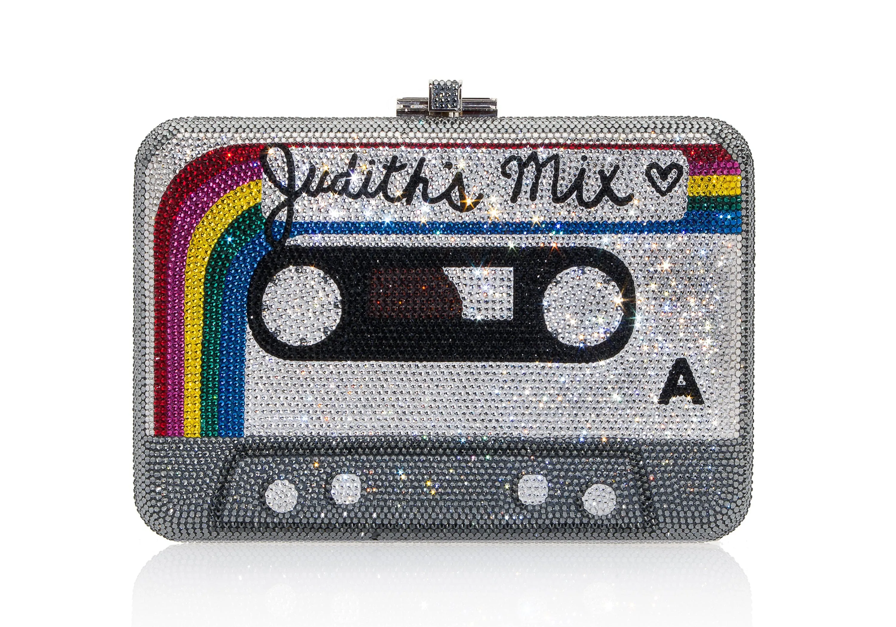 Bespoke Rainbow Mix Slim Slide sold by Judith Leiber