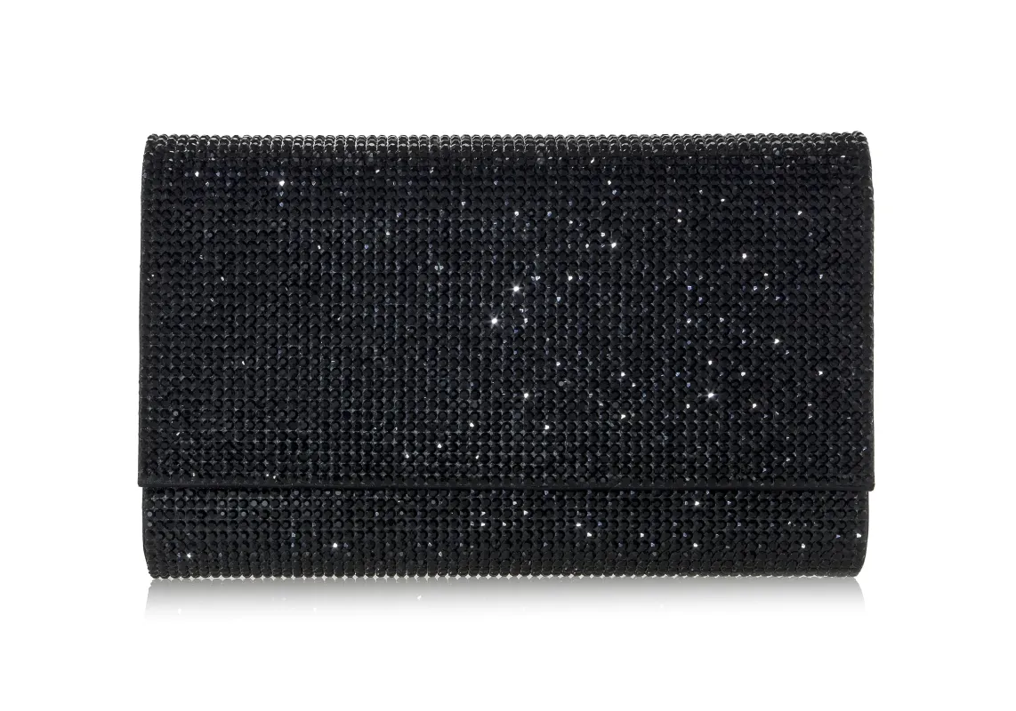 Fizzoni Black Envelope Clutch Bag sold by Judith Leiber