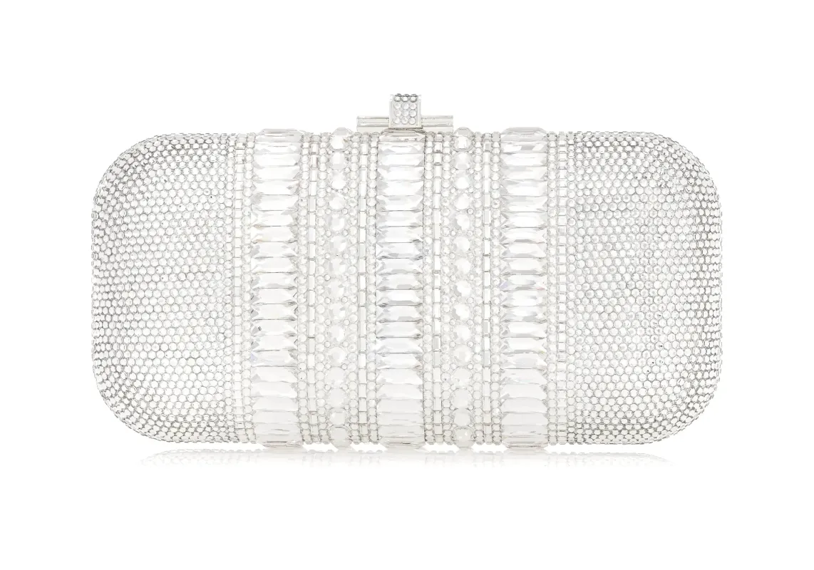 Long Slide Gems Silver sold by Judith Leiber