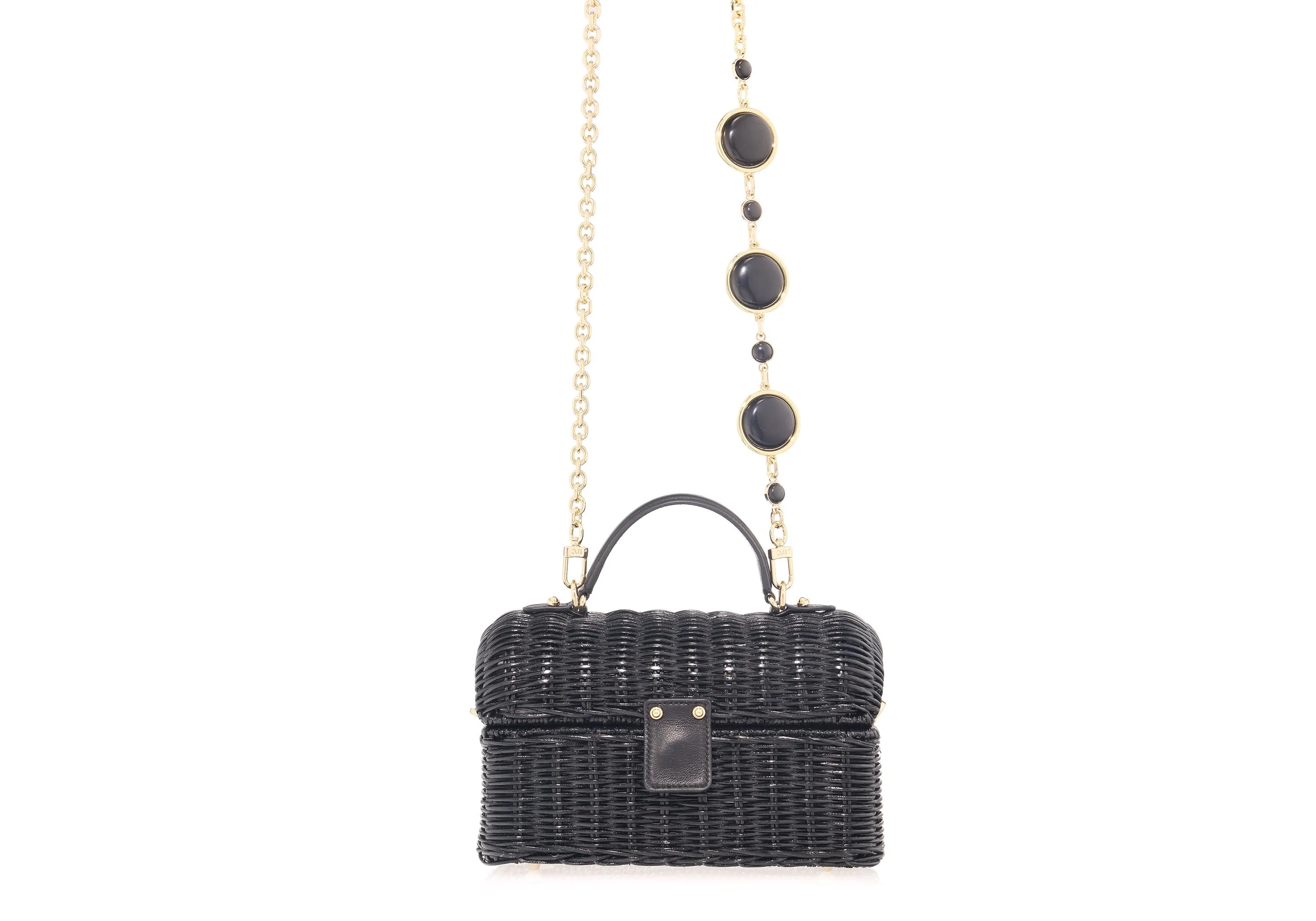 Isla Wicker Basket Semi-Precious Stones Black sold by Judith Leiber product image thumbnail 3