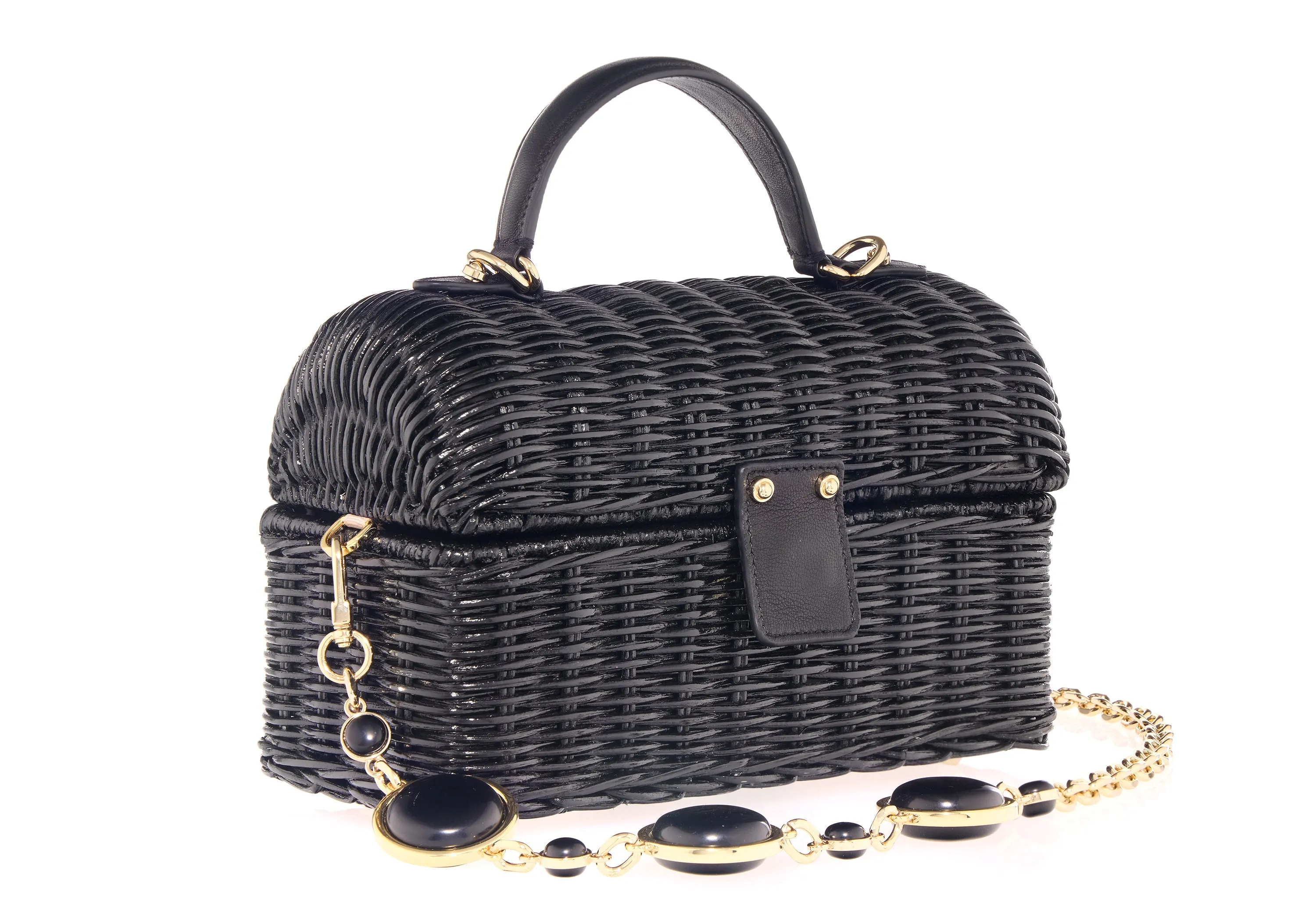 Isla Wicker Basket Semi-Precious Stones Black sold by Judith Leiber product image thumbnail 2