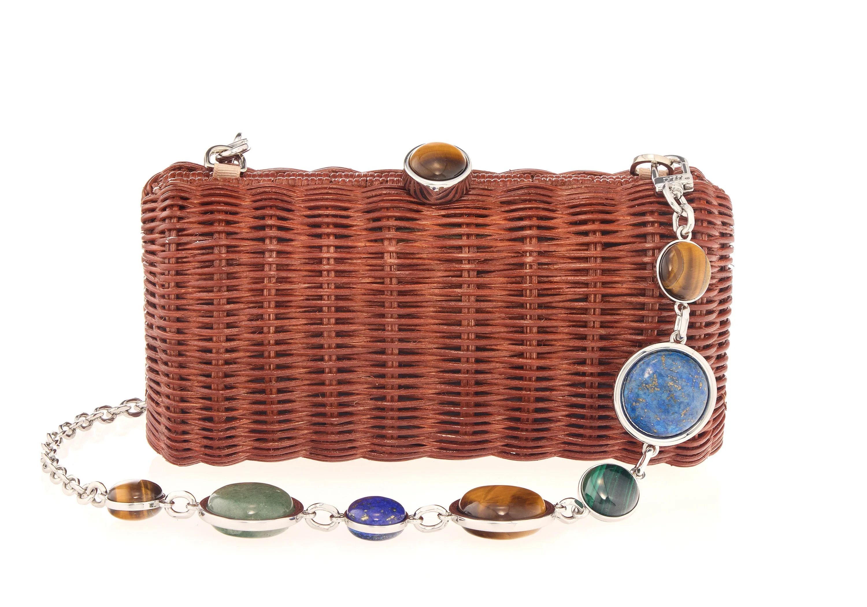 Poppy Basket Semi-Precious Stones Brown sold by Judith Leiber